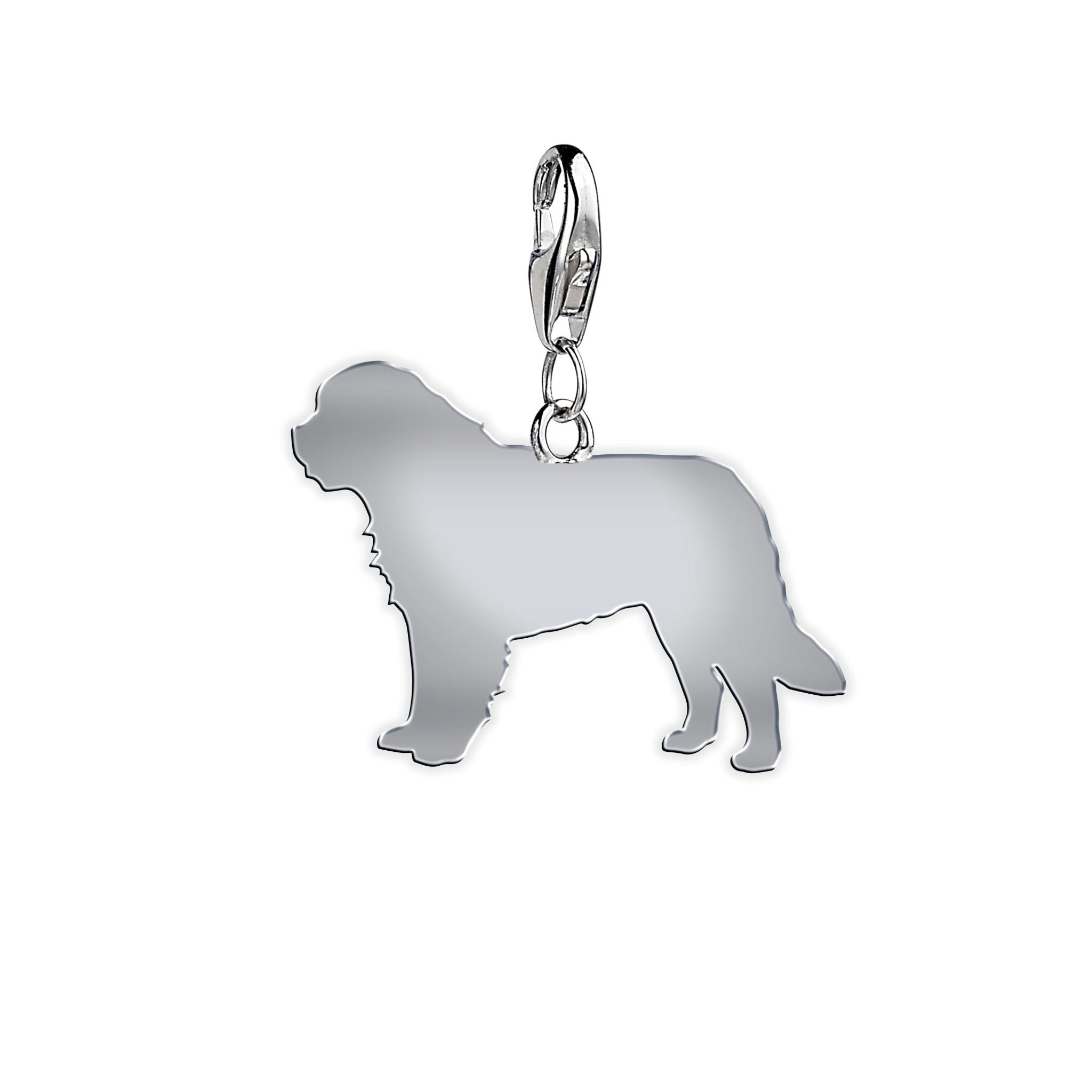 Mylee London Silver Newfoundland Silhouette Charm - No - Clip On Charm