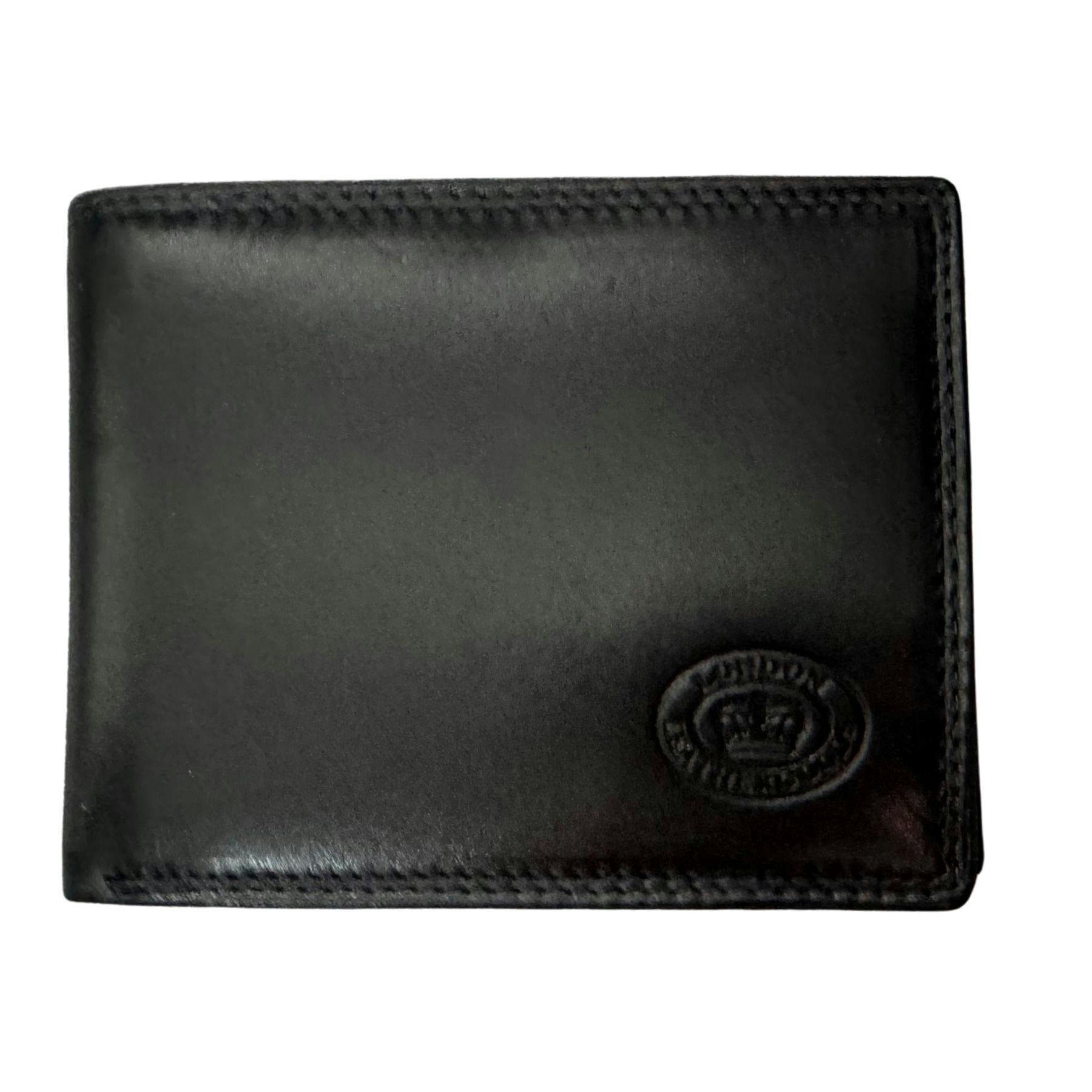 London Black Leathergoods Rfid Leather Wallet With Coin Pocket