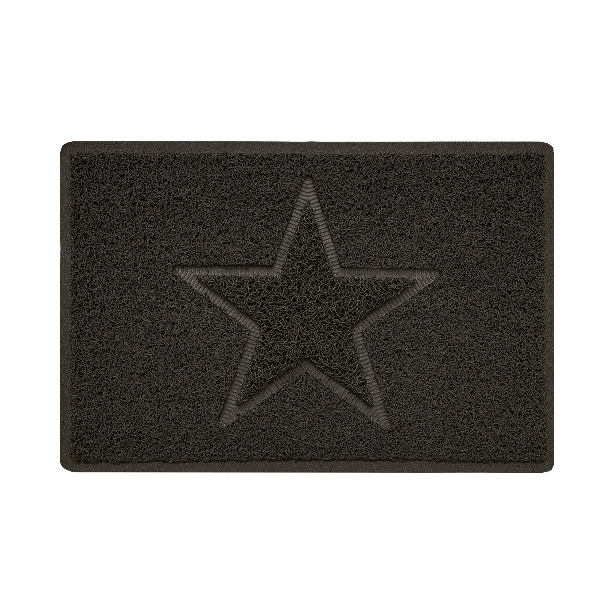 Nicoman Brown Embossed Spaghetti Outdoor Doormat - 60Cm X 40Cm - Star