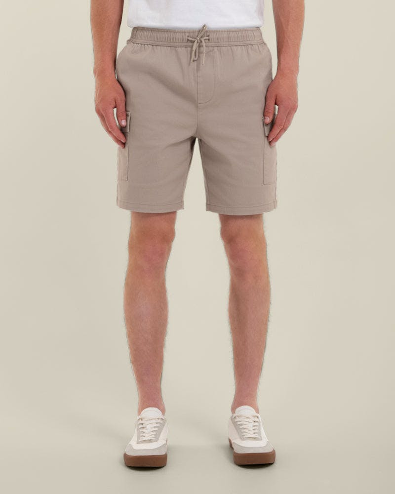 Larsson & Co Combat Pocket Stretch Chino Shorts - Stone - 32R