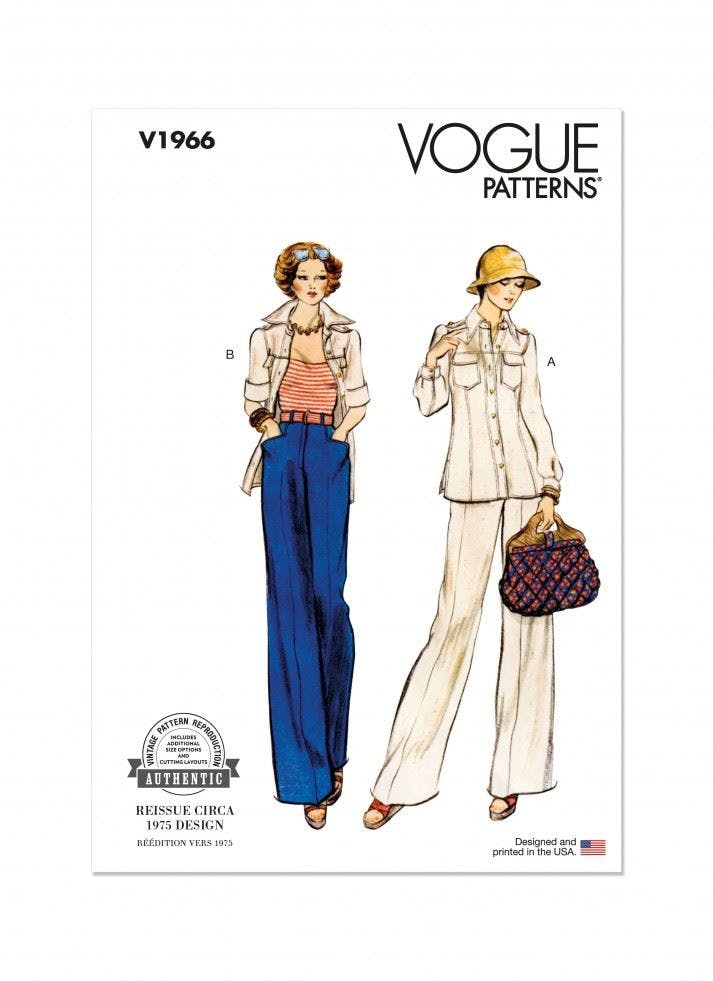 Vogue Women's Sewing Pattern 1966, Jackets, Trousers, Vintage Style For B5 (8-10-12-14-16) - Intermediate - B5 (8-10-12-14-16)