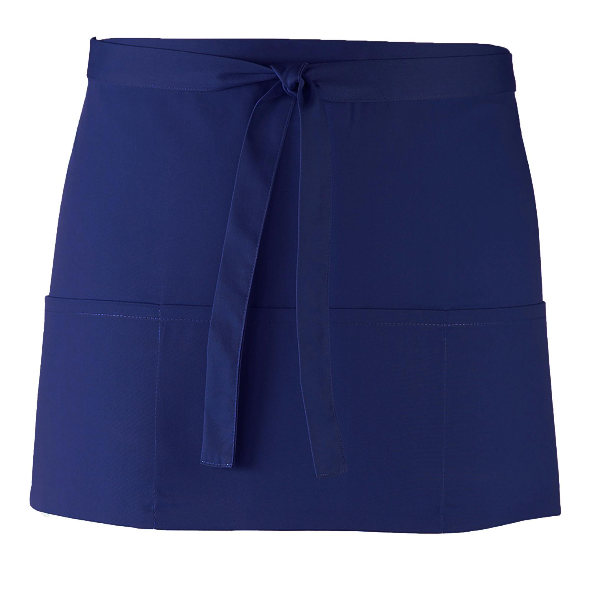 (One Size, Navy) Premier Ladies/Womens Colours 3 Pocket Apron / Workwear (Pack Of 2) - Image 2