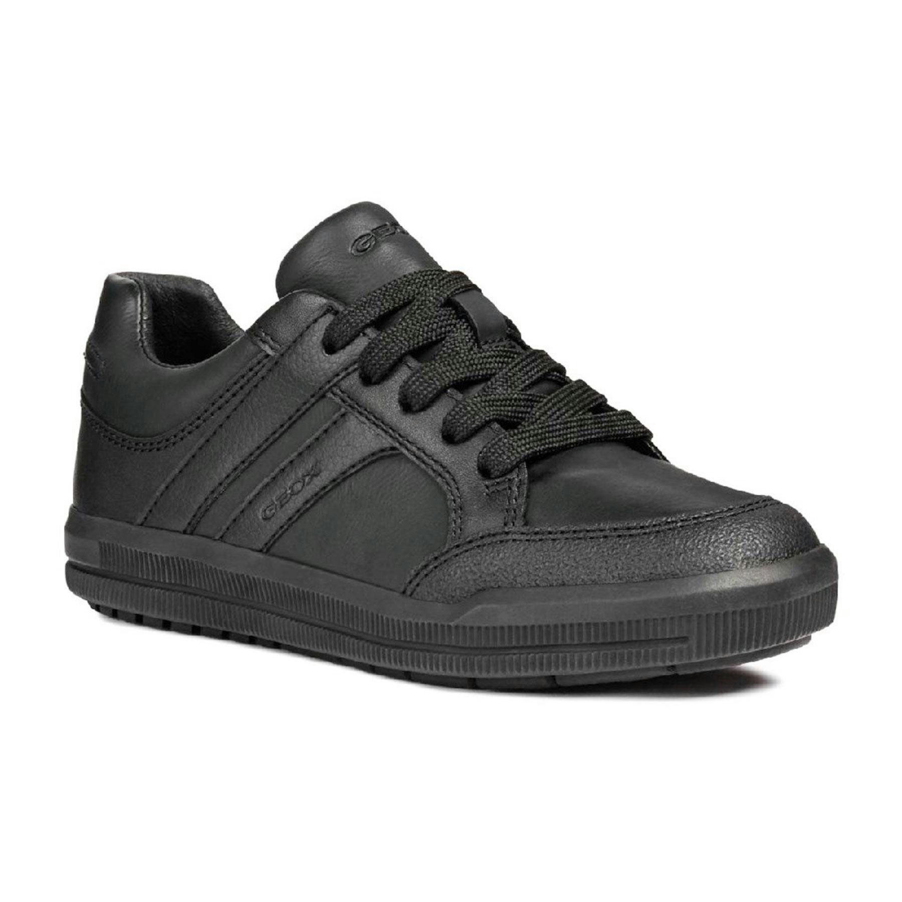Geox Boys Black School Lace Up J Arzach B. D Trainers - 4 Uk - 4 Uk