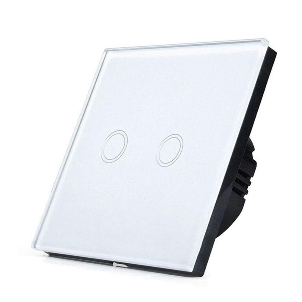 Ener-J Light Smart Switch Without Neutral – 2 Gang Wifi Switch, Alexa & Google Compatible, Uk Glass Touch Panel