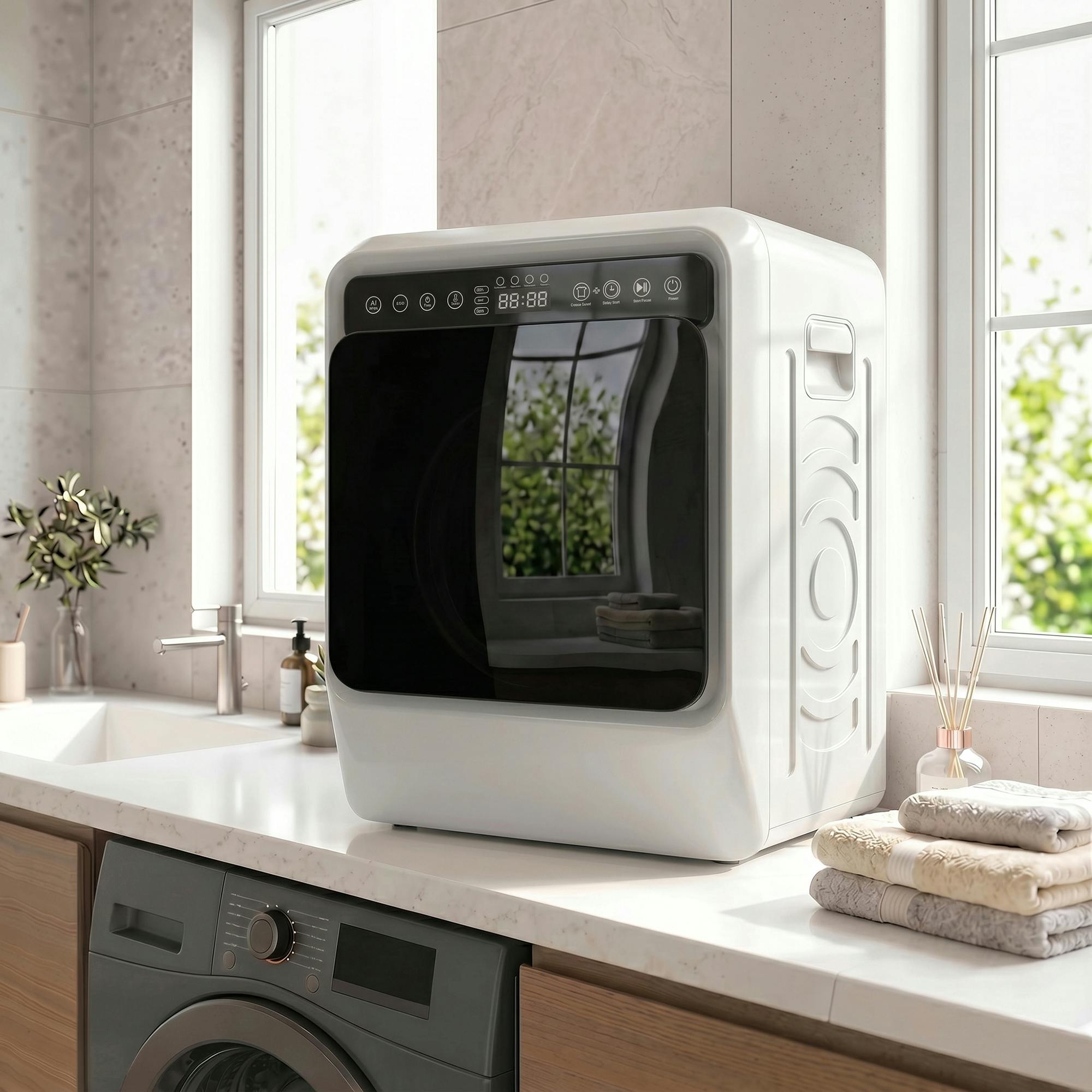 Homcom White 5Kg Vented Tumble Dryer, 1000W Compact Front Tumble Dryer,