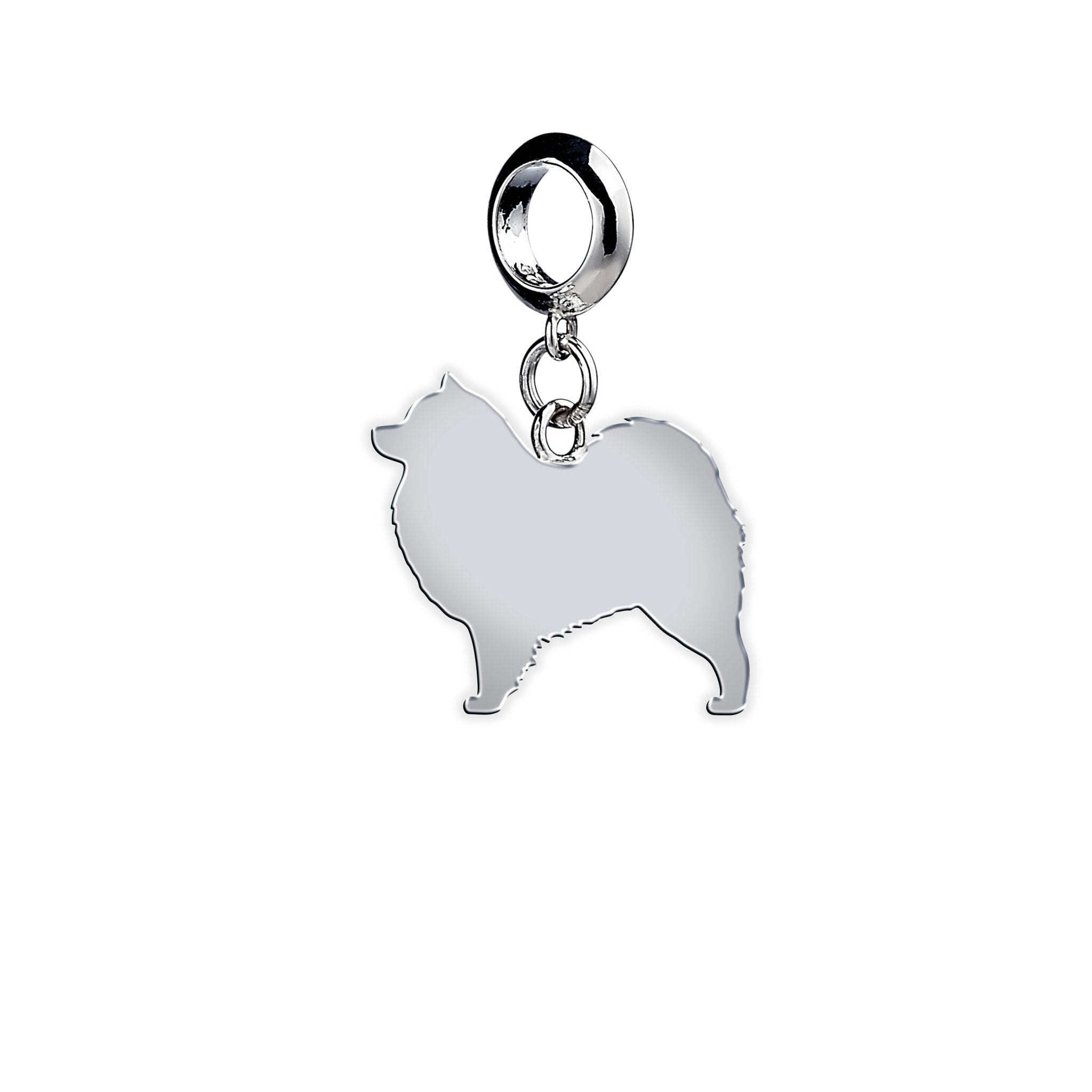 Mylee London Silver Samoyed Silhouette Charm - Yes - Slider Charm