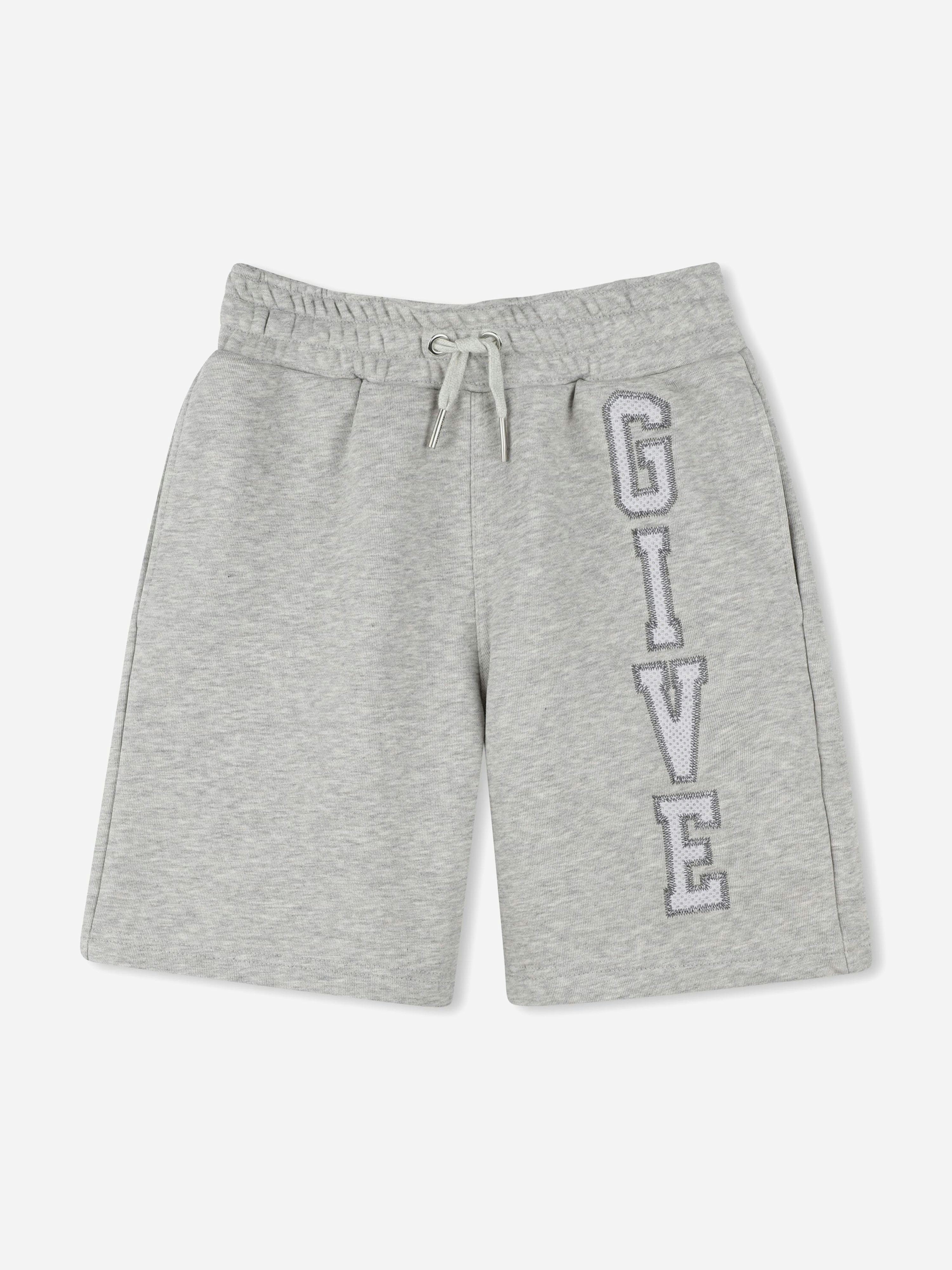 Givenchy Boys Grey Embroidered Applique Shorts In - 14 Yrs