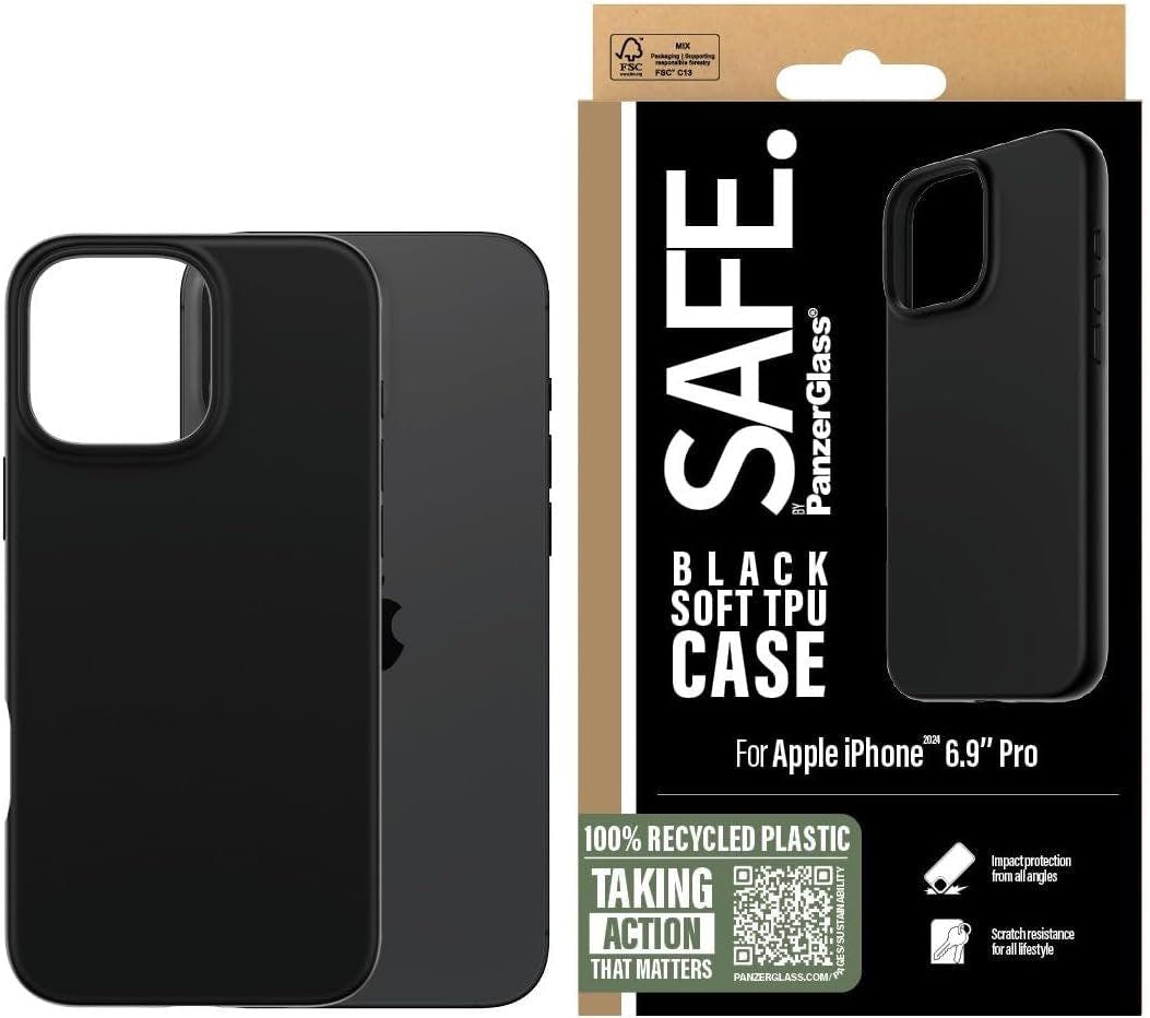 Panzerglass Black Panzer Glass Safe Soft Tpu Case For Iphone 16 Pro Max 6.9" - Safe95903