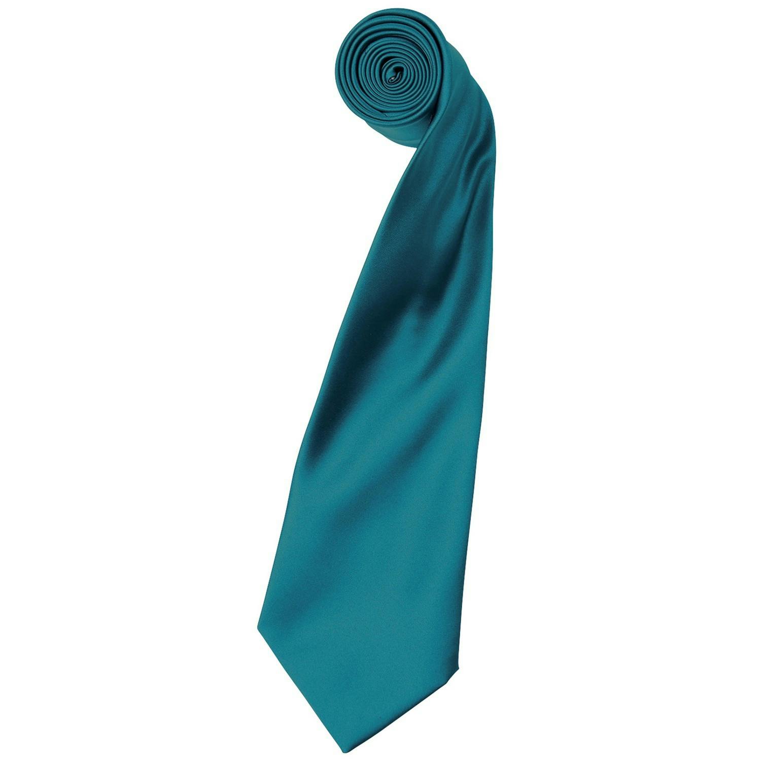 Premier Unisex Teal Colours Satin Tie In - Image 3