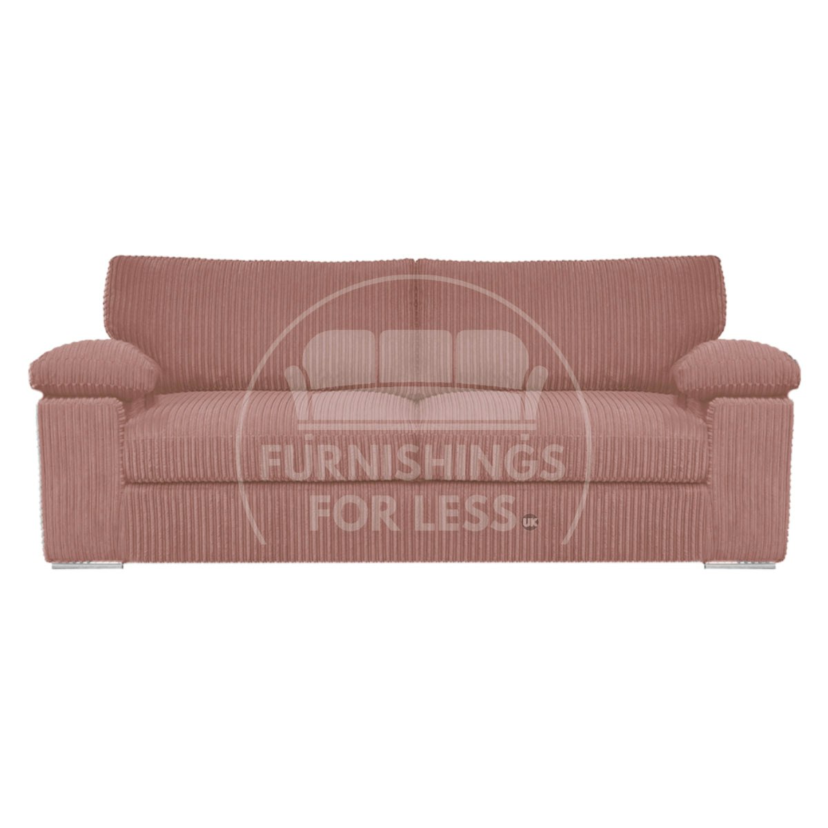 Furnishings For Less Pink Delta Full Jumbo Cord 3 Seater Sofa