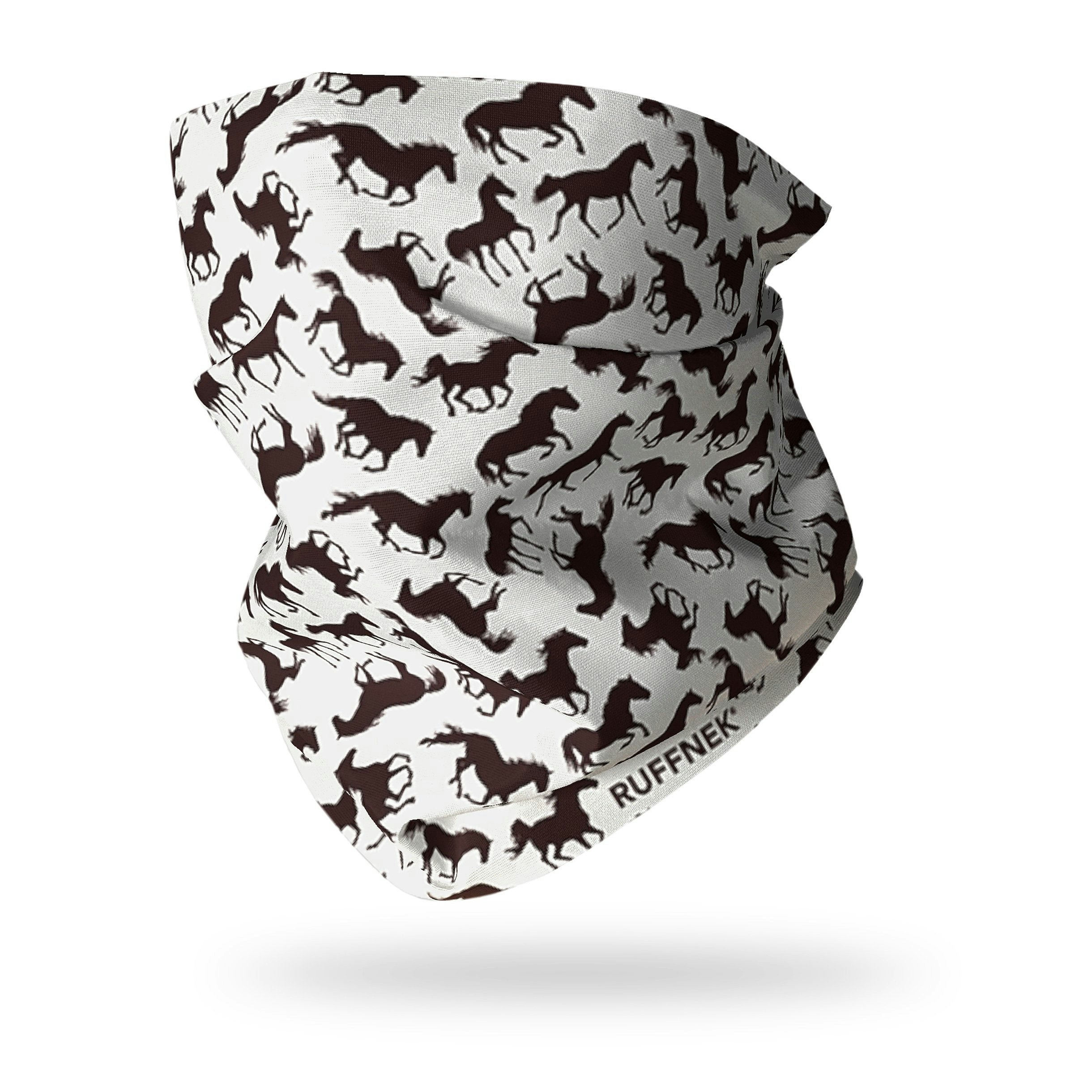 Ruffnek Black/Grey And Horses Snood Scarf