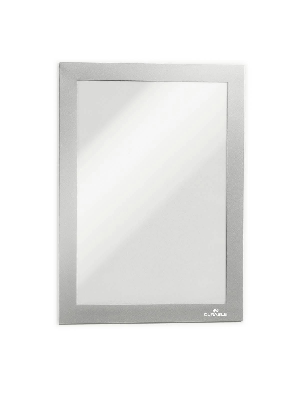 Durable Silver Duraframe Self Adhesive Magnetic Signage Frame | 10 Pack | A5