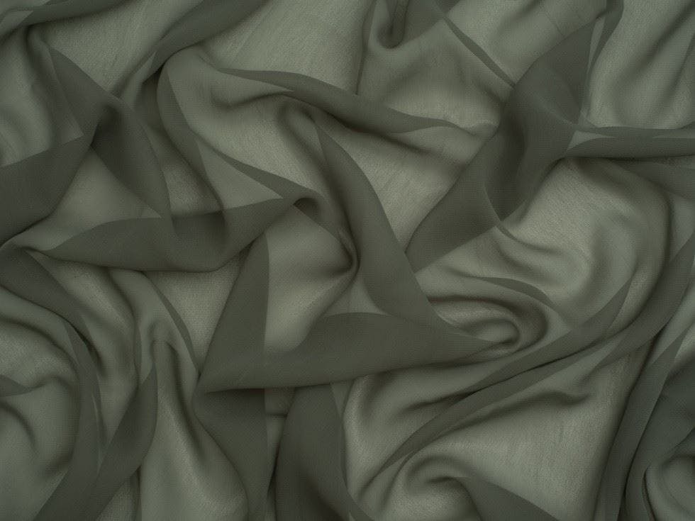 Minerva Core Range Light Minerva Sheer Chiffon Fabric - Plain Design Dressmaking Fabric, 110 Cm / 44" Wide - Per Metre - Pewter