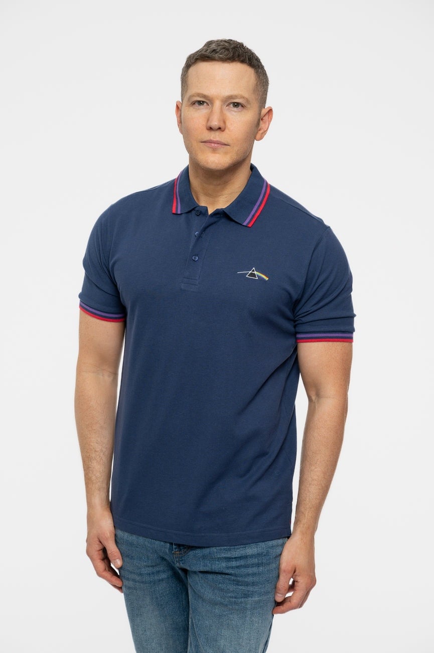Paradiso Clothing Unisex Pink/Dark Floyd Side Of The Moon Prism Polo Shirt - M