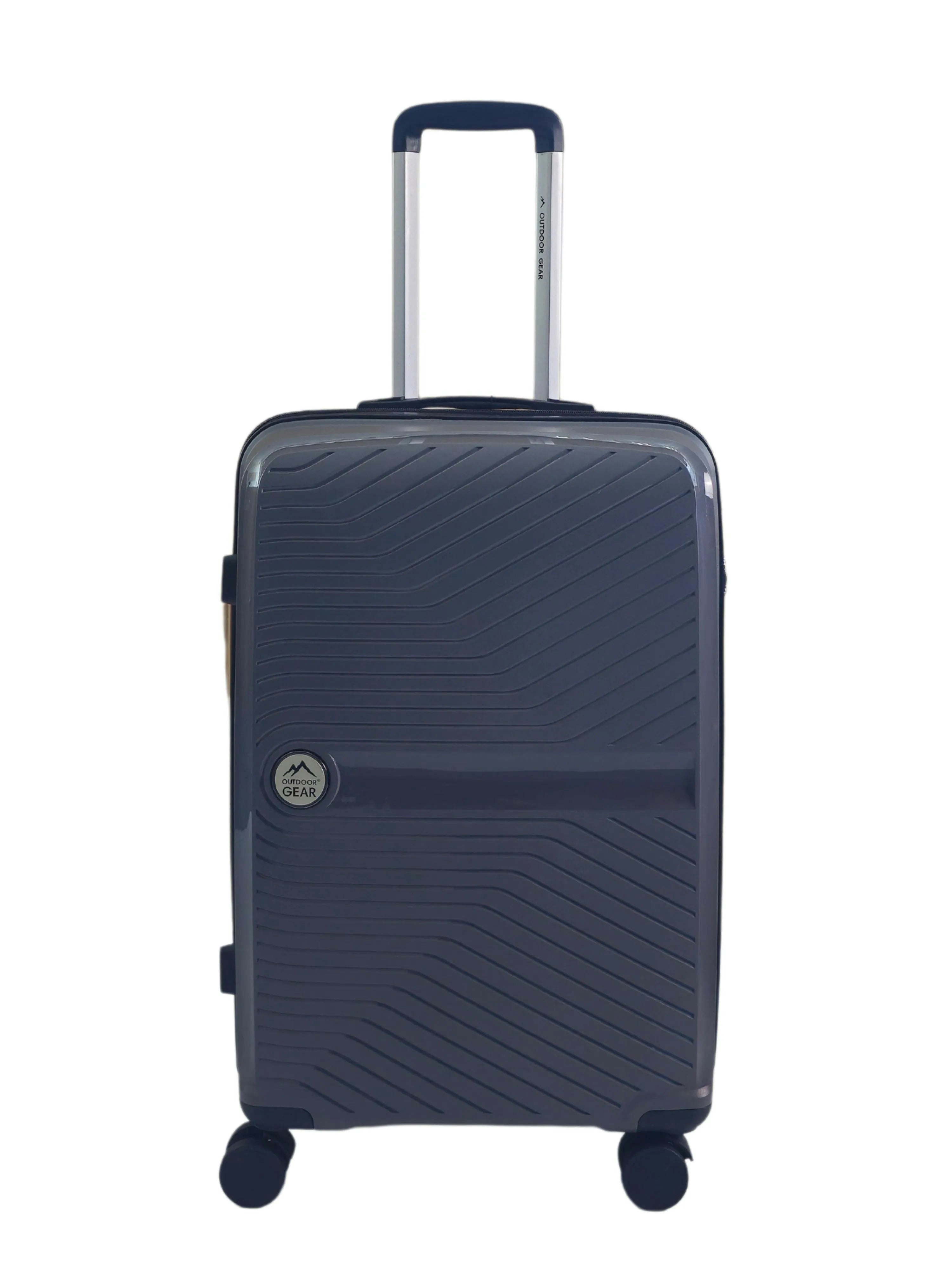Truclothing Grey Suitcase Carry On Hand Cabin Check In Hard-Shell Luggage Set - Medium