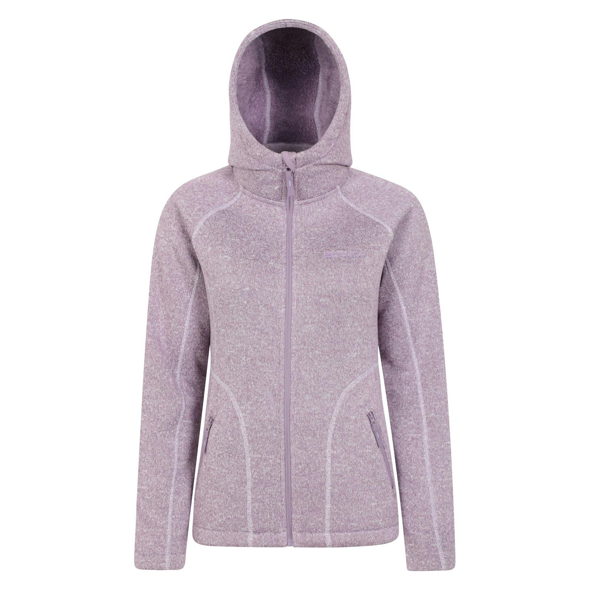 Mountain Warehouse Women's Purple Nevis Faux Fur Lined Full Zip Hoodie - 20 Uk