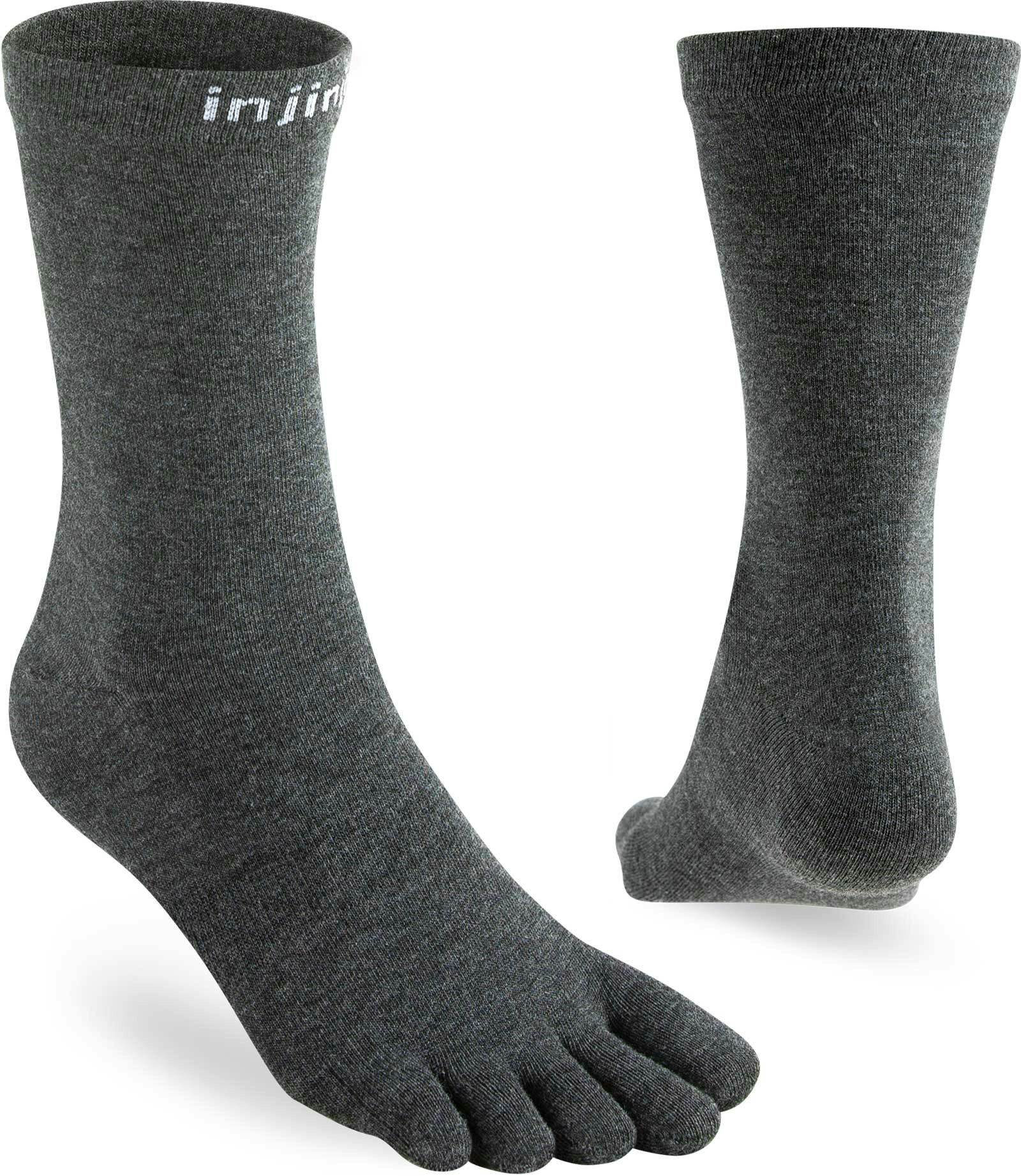 Injinji Women's Grey Merino Wool Liner Toe Socks (Inj-Mlin) - Slate - Medium - Merino Wool