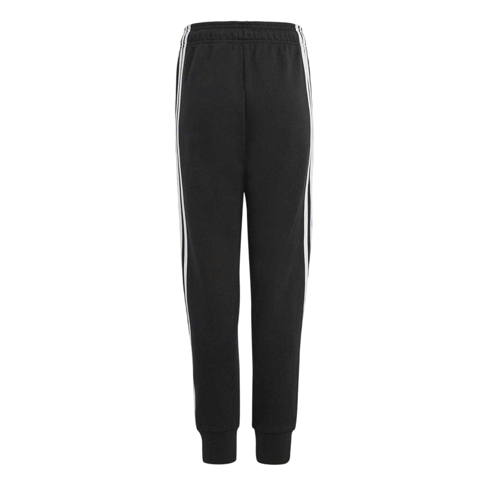 Adidas Black/White Kids Side Stripe Regular Joggers - 7-8 Years - 67% Cotton/33% Recycled Polyester