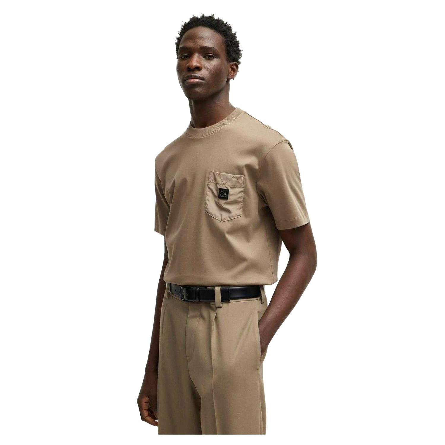 Hugo Men's Brown Logo Regular T-Shirt - Medium - Xxl - Medium - 100% Cotton