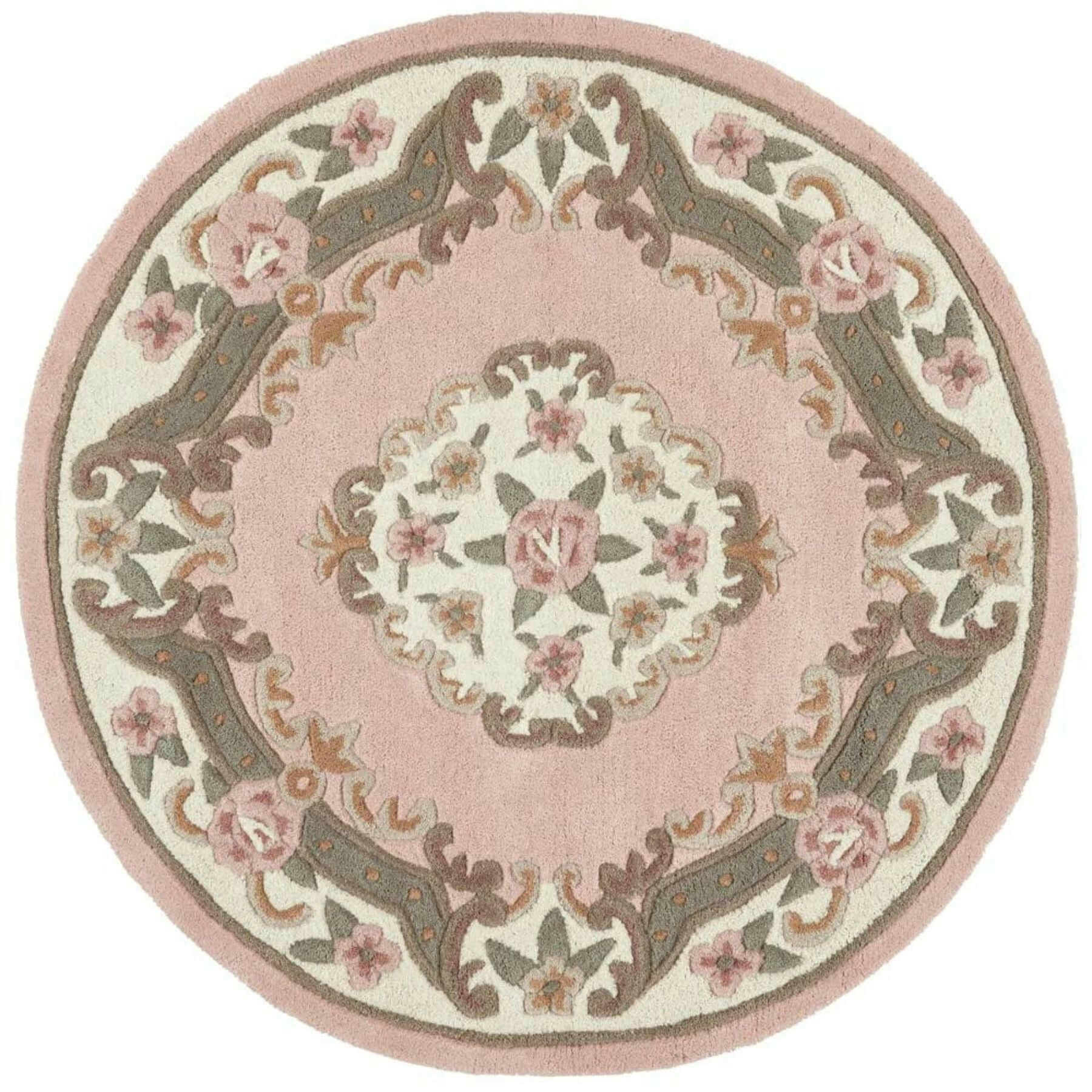The Rugs Pink Shensi Medallion Rug - Ø 120 Cm