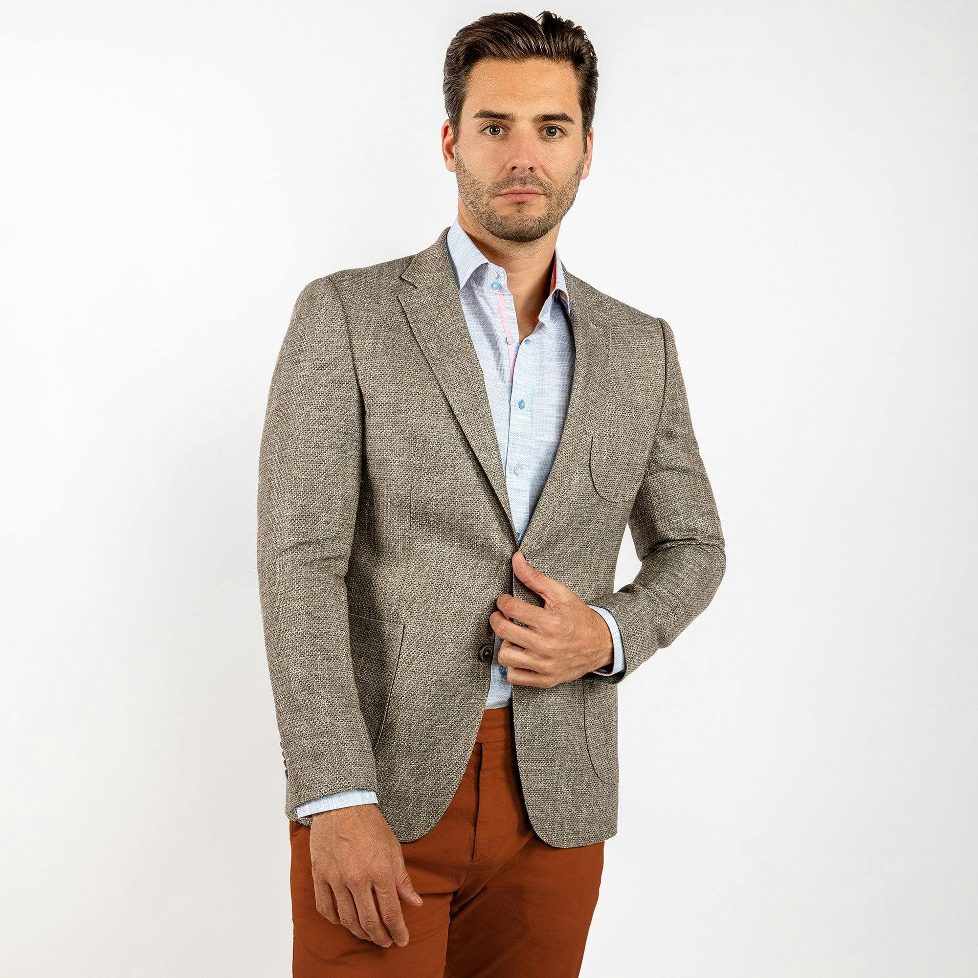 Claudio Lugli Grey Lightweight Textured Summer Jacket - 52 Uk/ 62 Eu