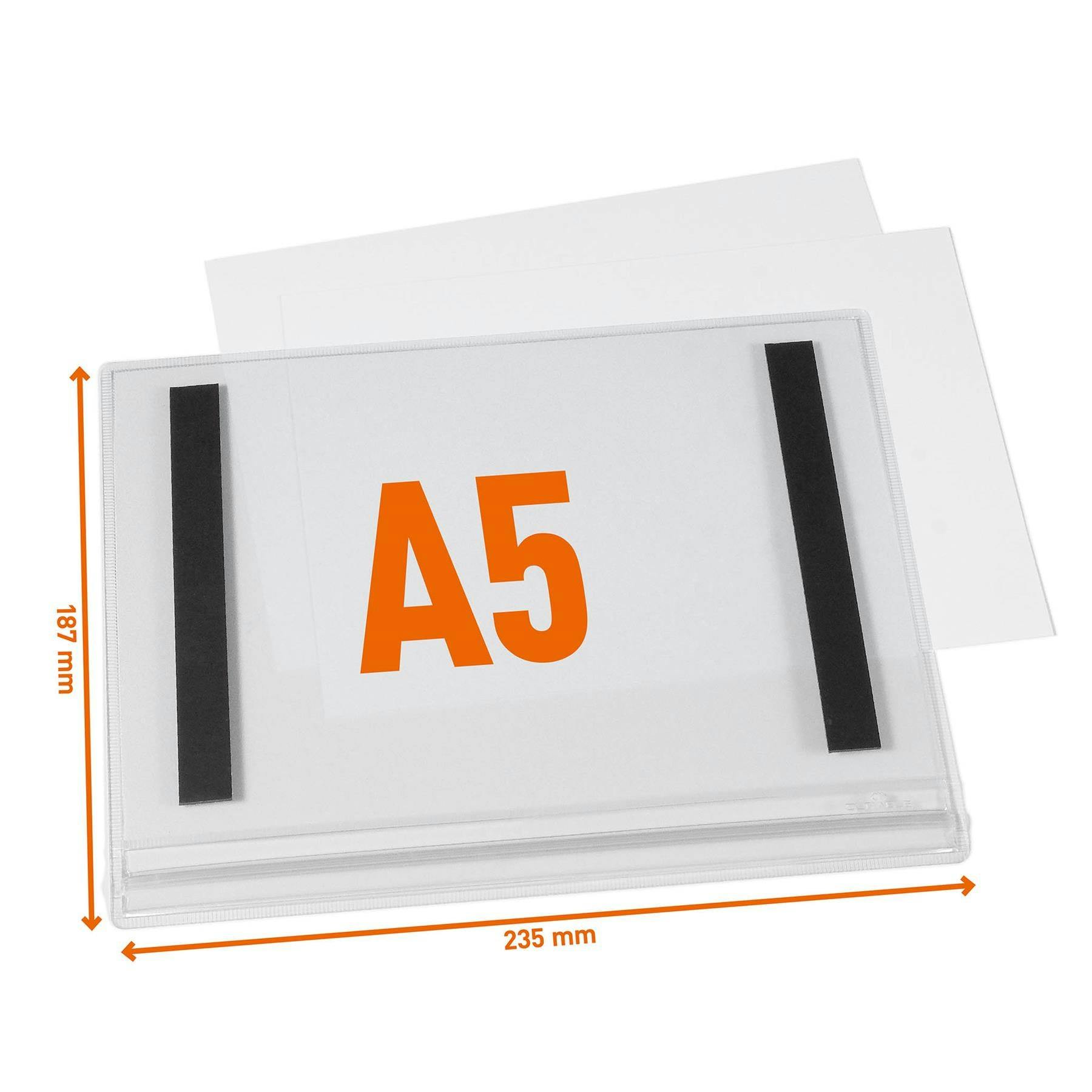 Durable Water Resistant Uv Anti-Reflective Magnetic Pockets | 5 Pack | A5 Clear
