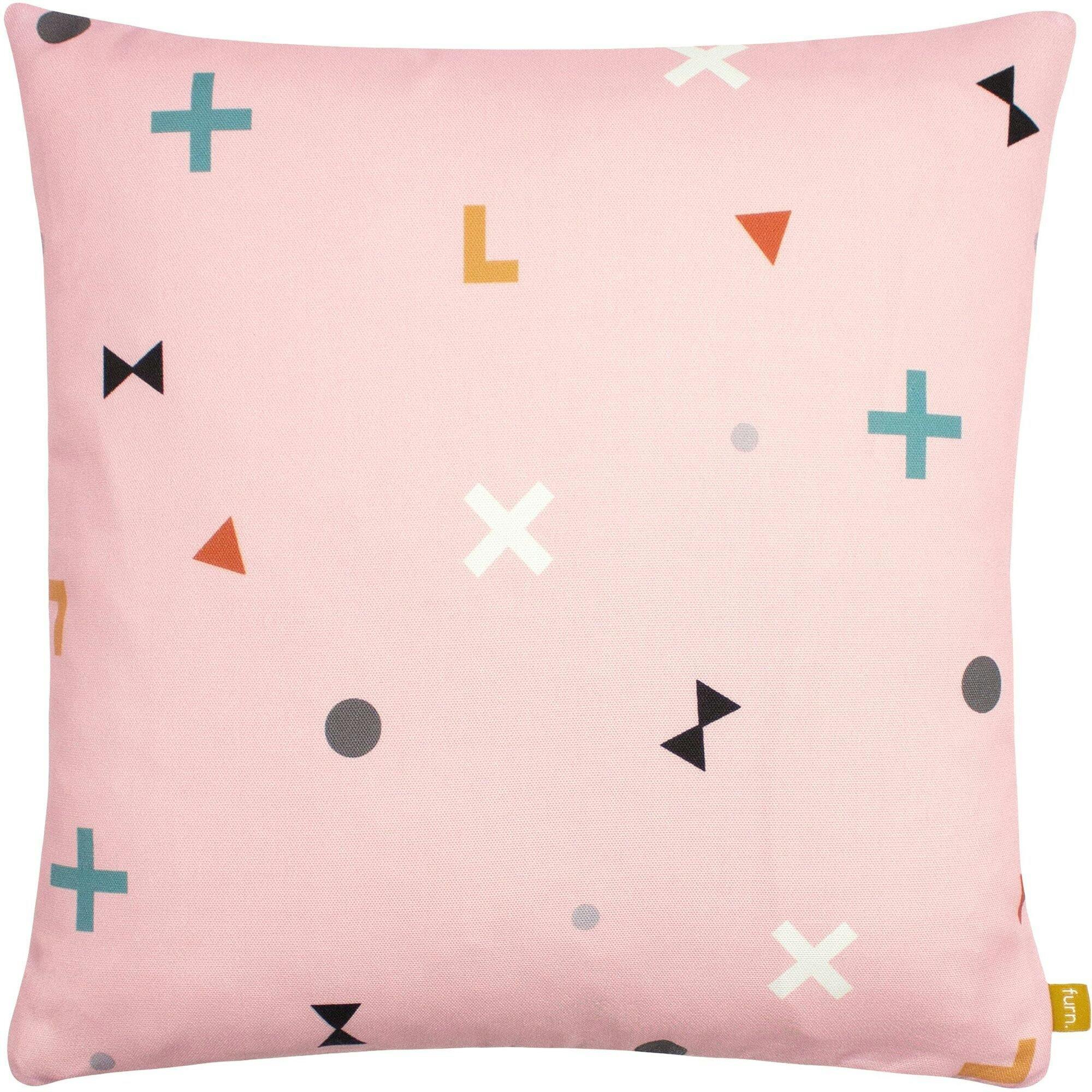 Furn Pink/Grey Bitsa Recycled Cushion Cover - Blush - 43Cm X 43Cm - Blush - 100% Repreve Polyester