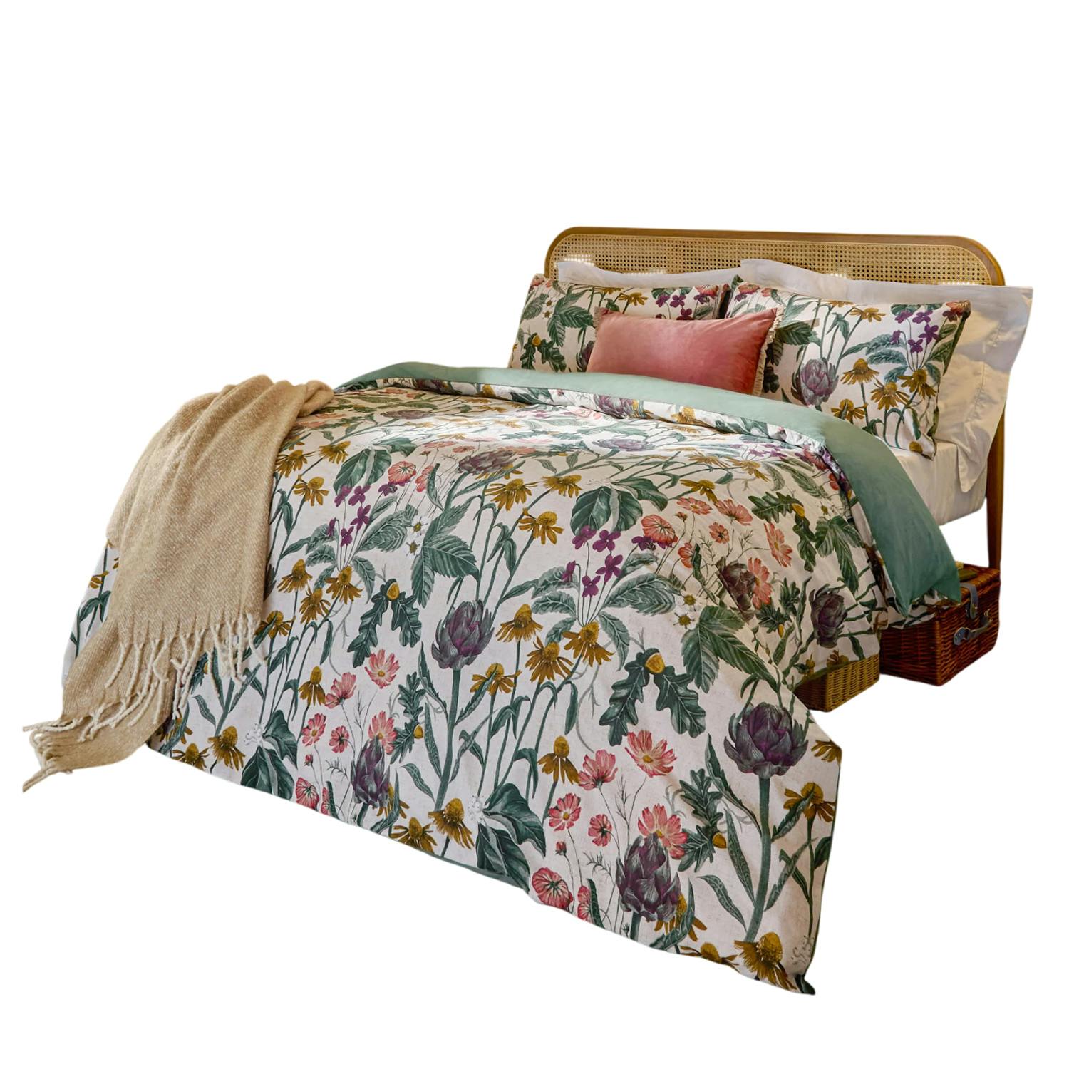 Wylder Florapedia Reversible Floral Duvet Cover Set - Oatmeal - Single - Oatmeal - 100% Polyester