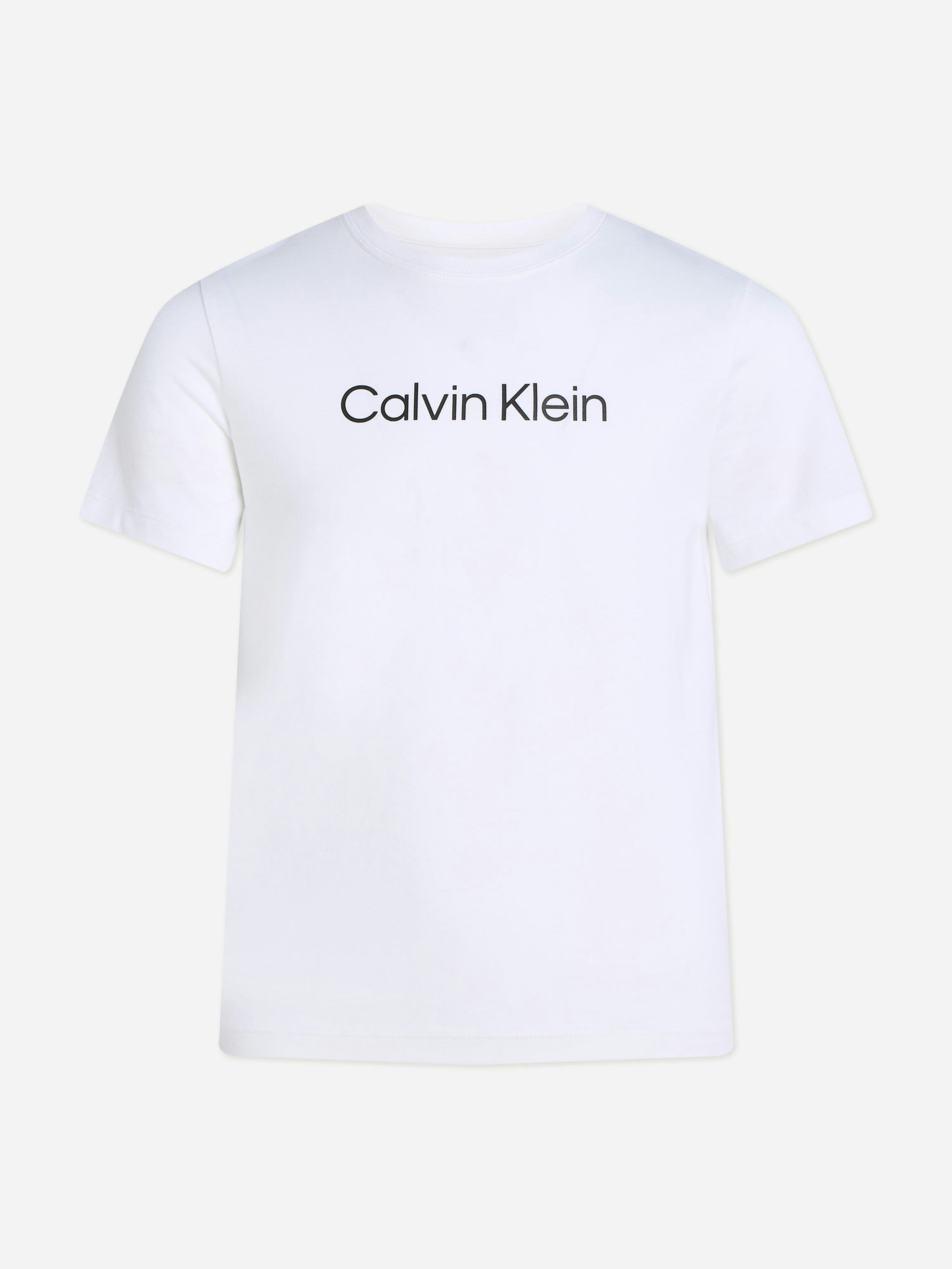 Calvin Klein White Kids Logo T-Shirt In - 12 Yrs