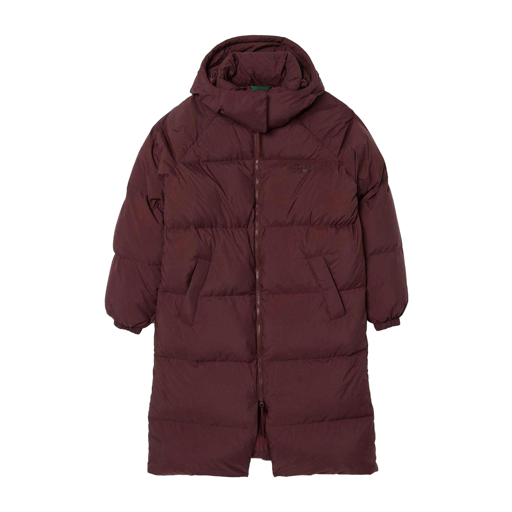 Lacoste Women's Brown Logo Oversized Down Jacket - 8 Uk - 100% Mixed