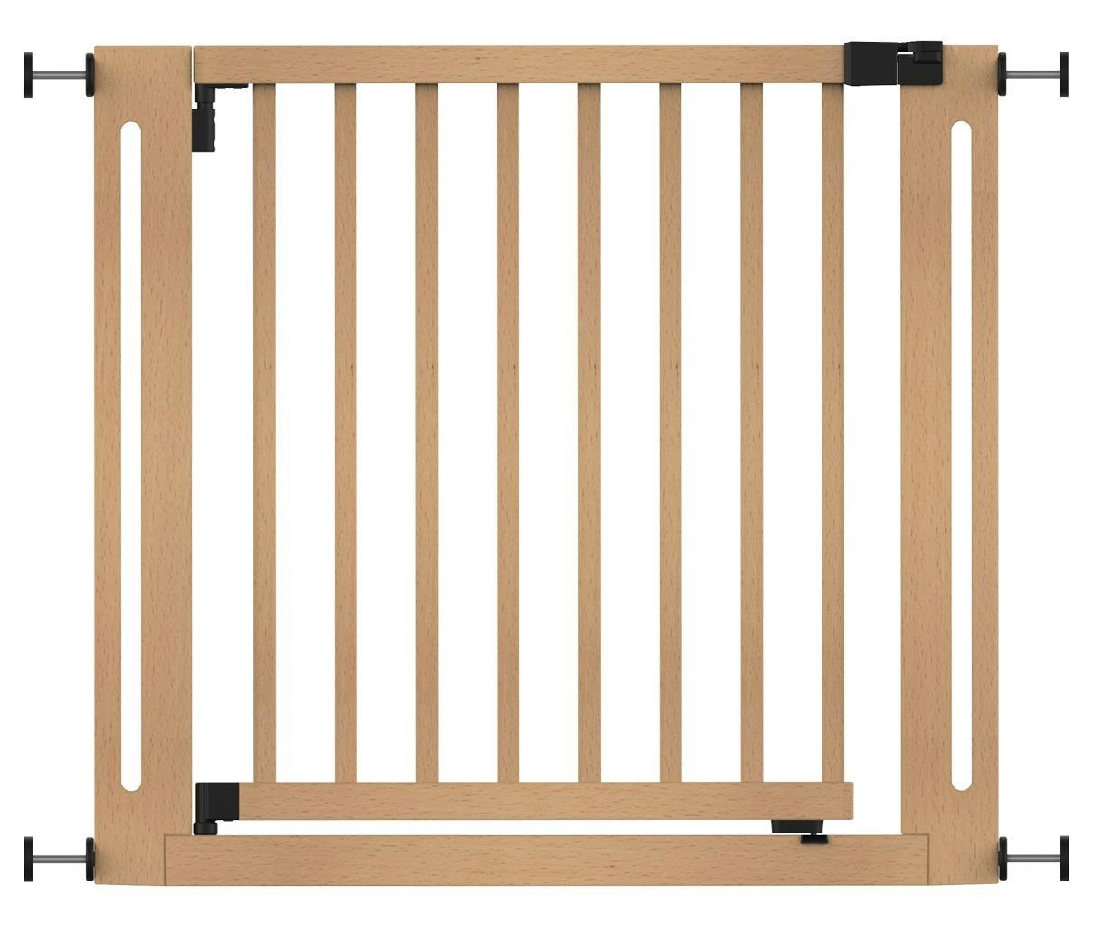 Safetots Wooden Elegance Gate, Natural, 87Cm - 95Cm, Pressure Fit Safety Gate, 65Cm Extra Wide Doorway, Easy Installation - Natural - Wood - 87Cm -95Cm