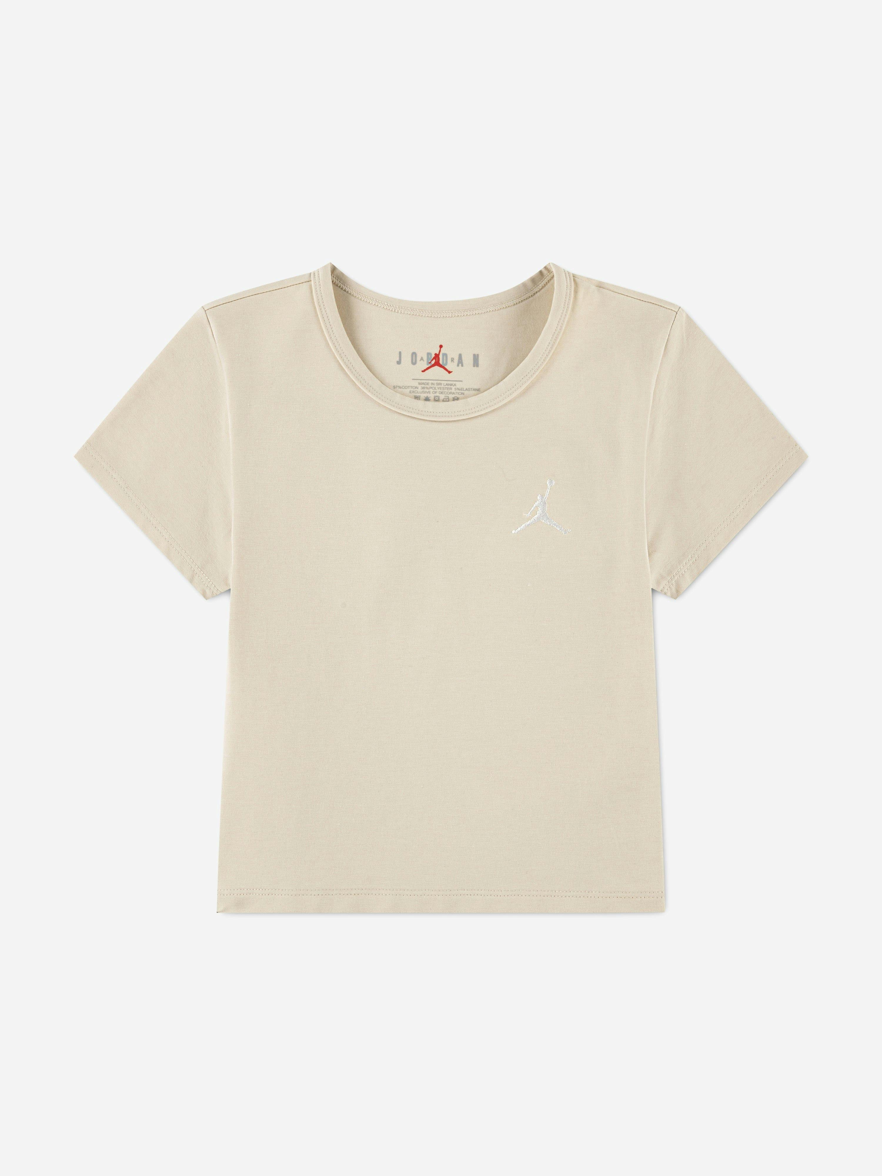 Jordan Girls Beige Mj Brooklyn Essential T-Shirt In - 13 - 15 Yrs