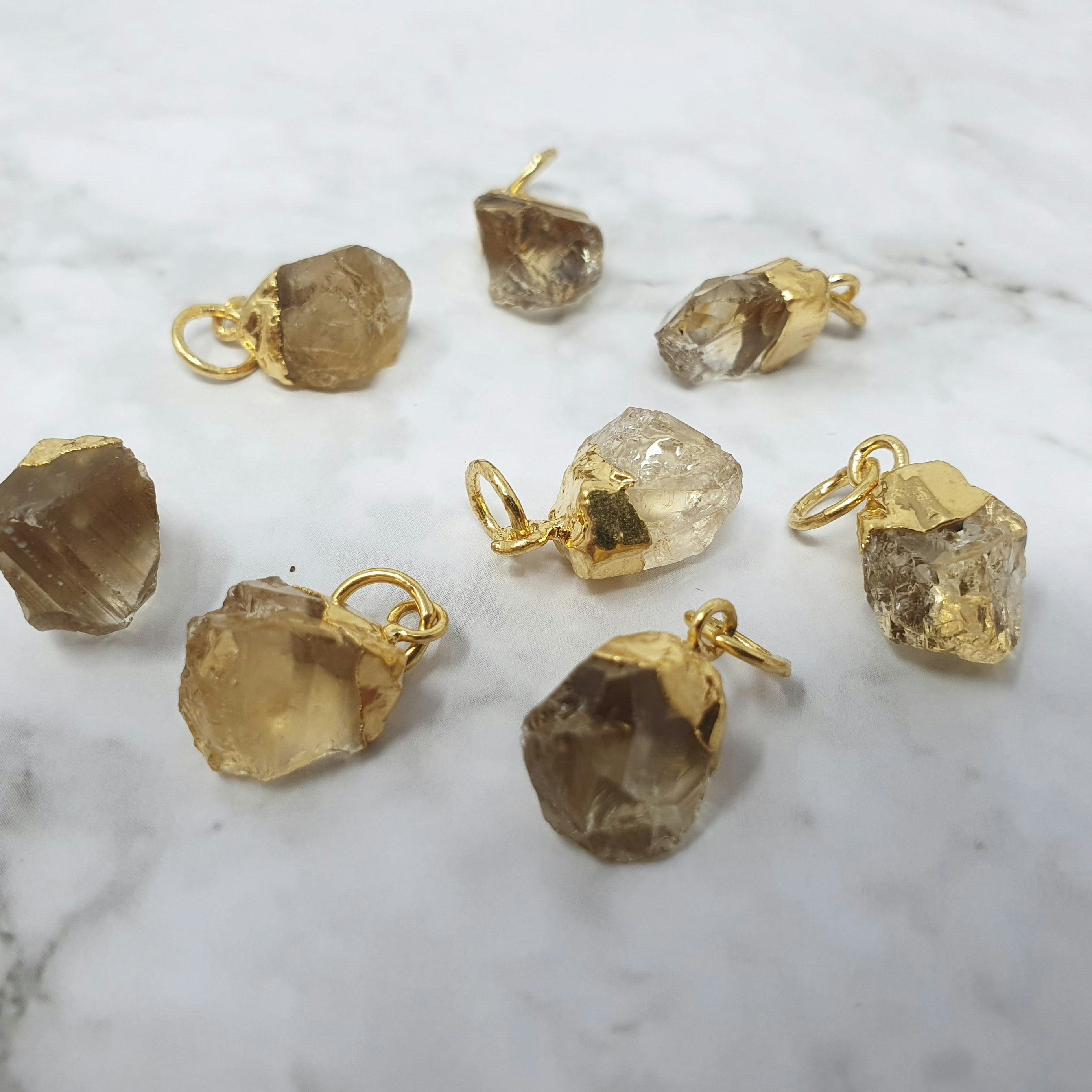 Harfi Gold Bell Birthstone Pendant Charms - Citrine - November - Citrine - November