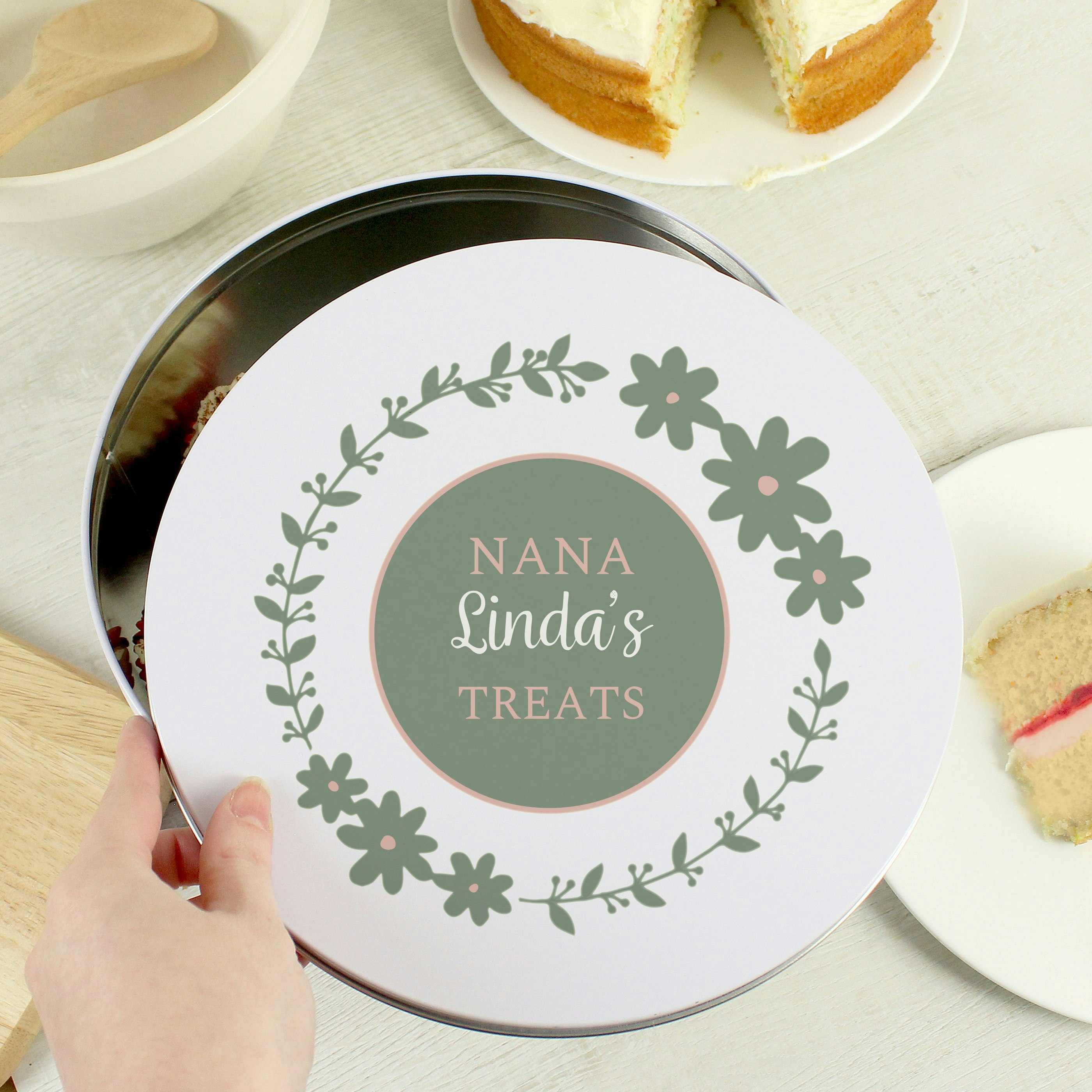 Rackhams Personalised Floral Cake Tin