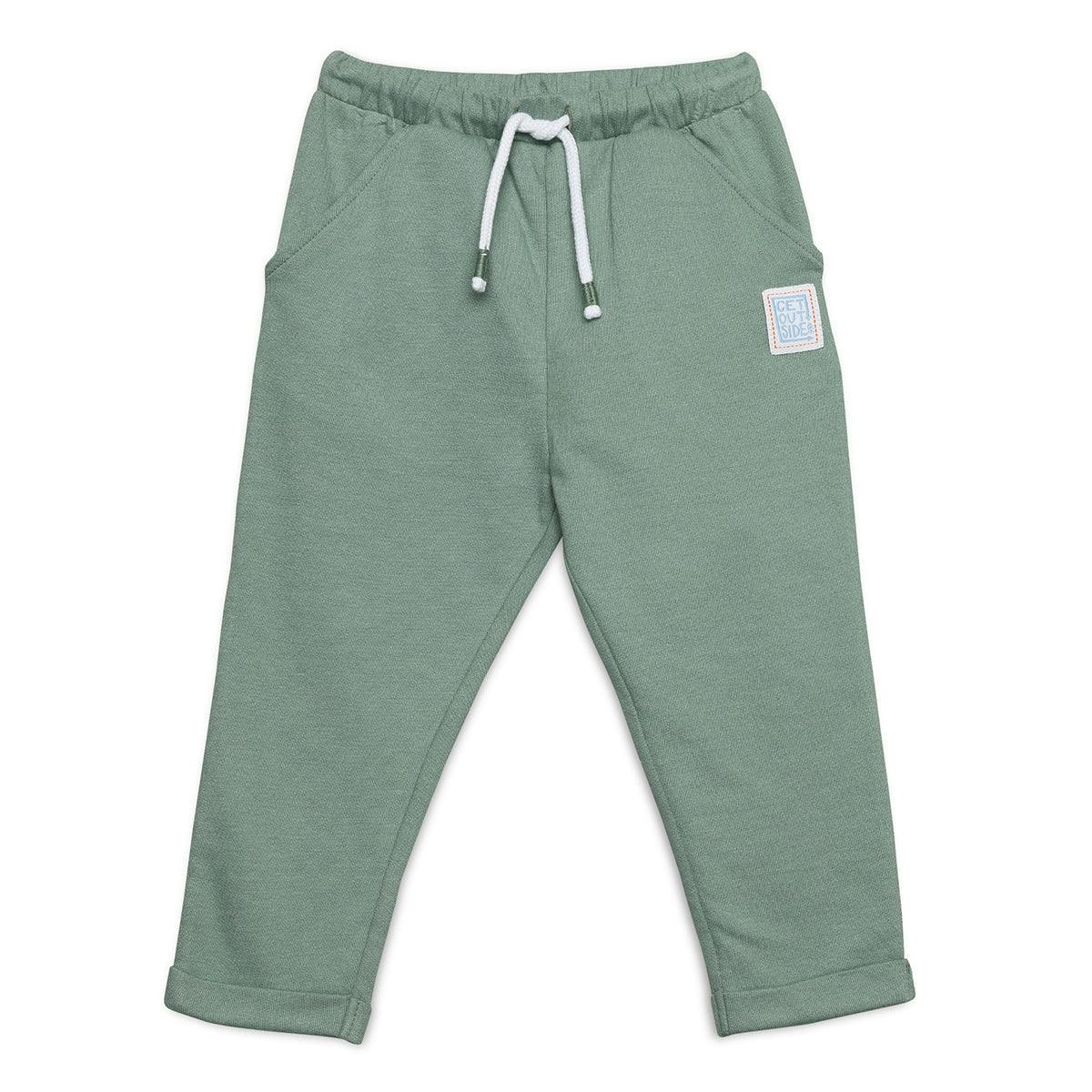 Mini Cuddles Men's Green Baby Boys Joggers With Dinosaur Applique, - 12-18 Months