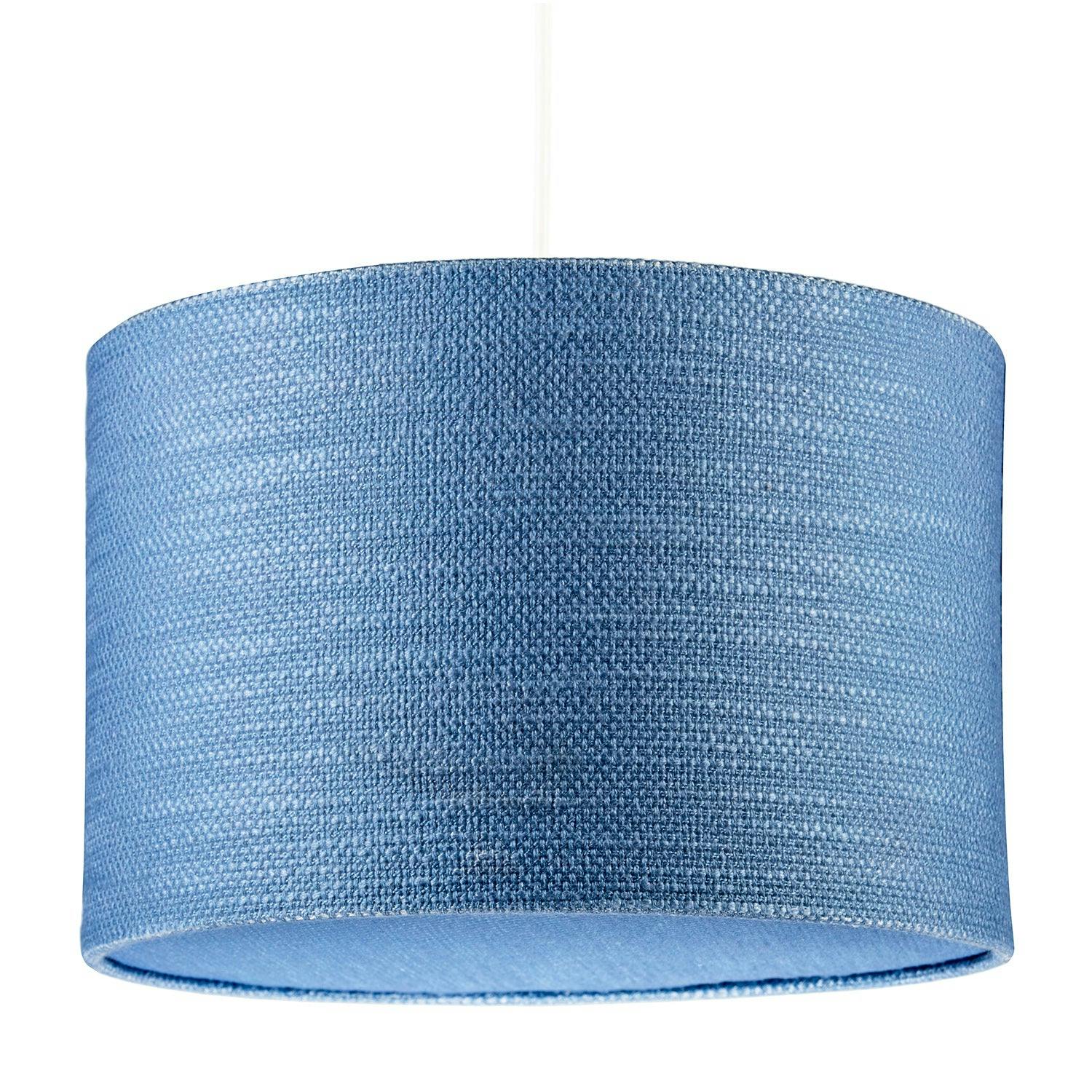 Happy Homewares Blue Glacier Lake Textured Linen Pendant Lighting Shade With Diffuser