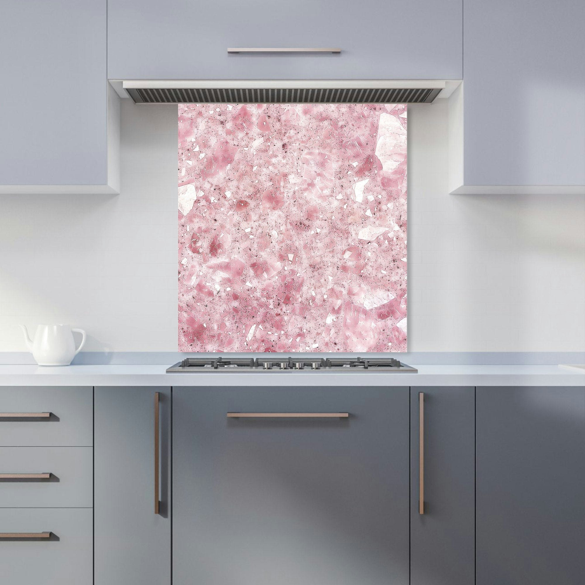 Warren Reed Pink - Designer Quartz Effect Kitchen Splashback - W600mm X H650mm