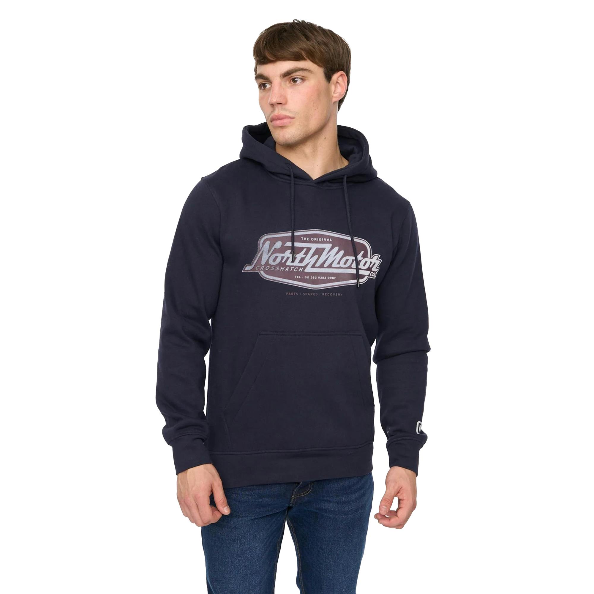 Crosshatch Men's Hellmere Hoodie - Navy - Navy - L - 60% Cotton/40% Polyester