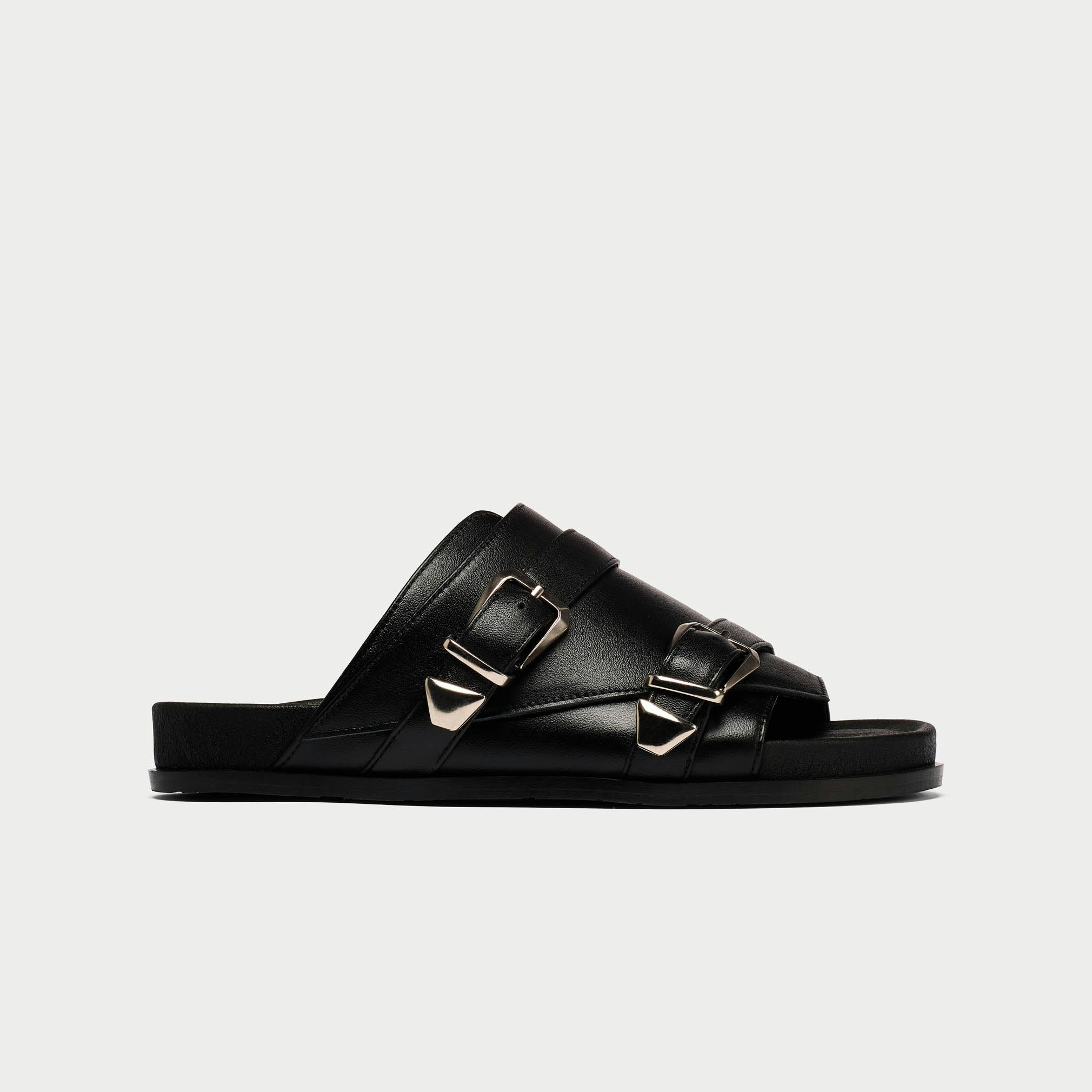 Calla Women's Black Lily - Leather Sandals - Uk 4 / Eu 37
