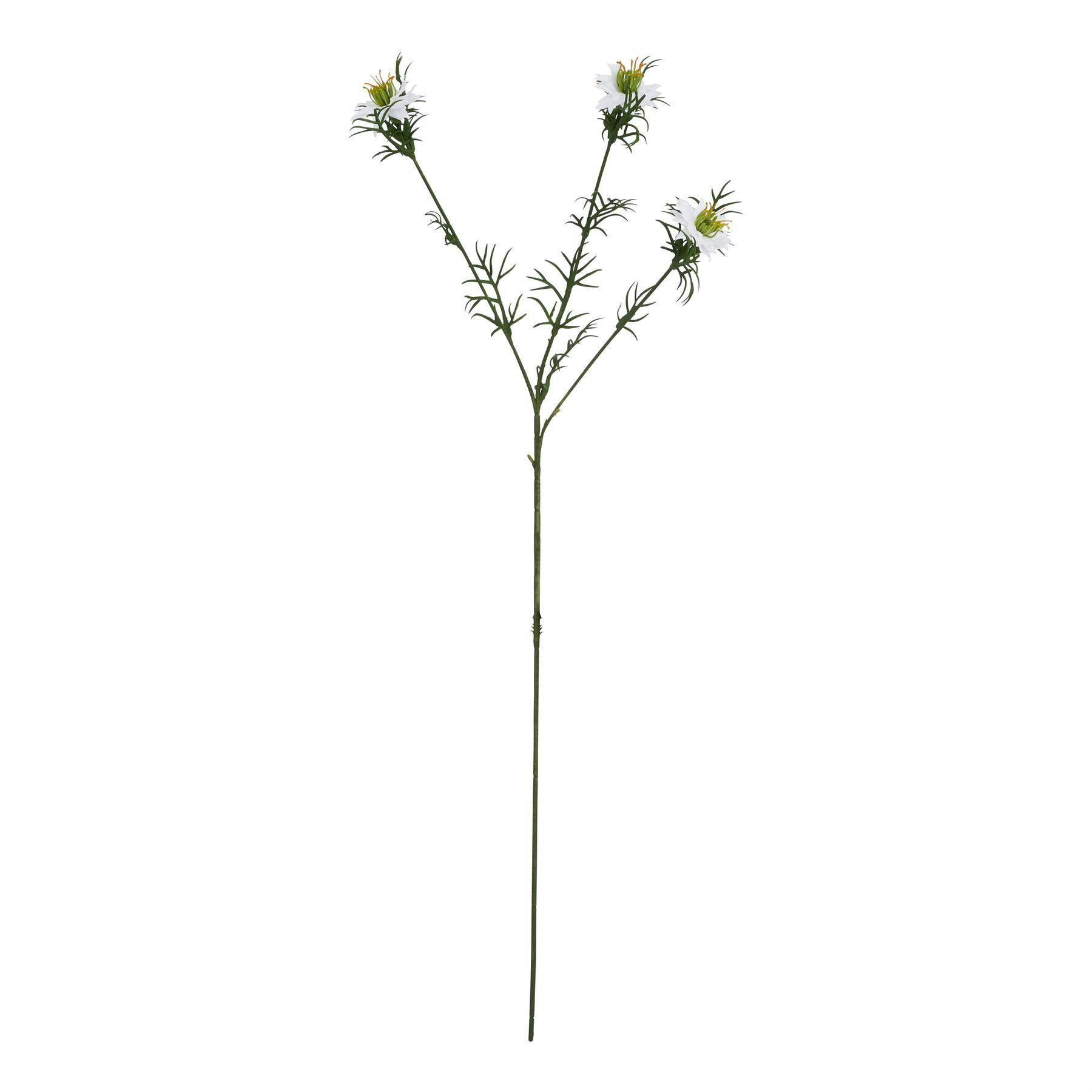 Hill Interiors White The Natural Garden Collection Love In A Mist Nigella Artificial Flower - 68Cm X 9Cm X 9Cm