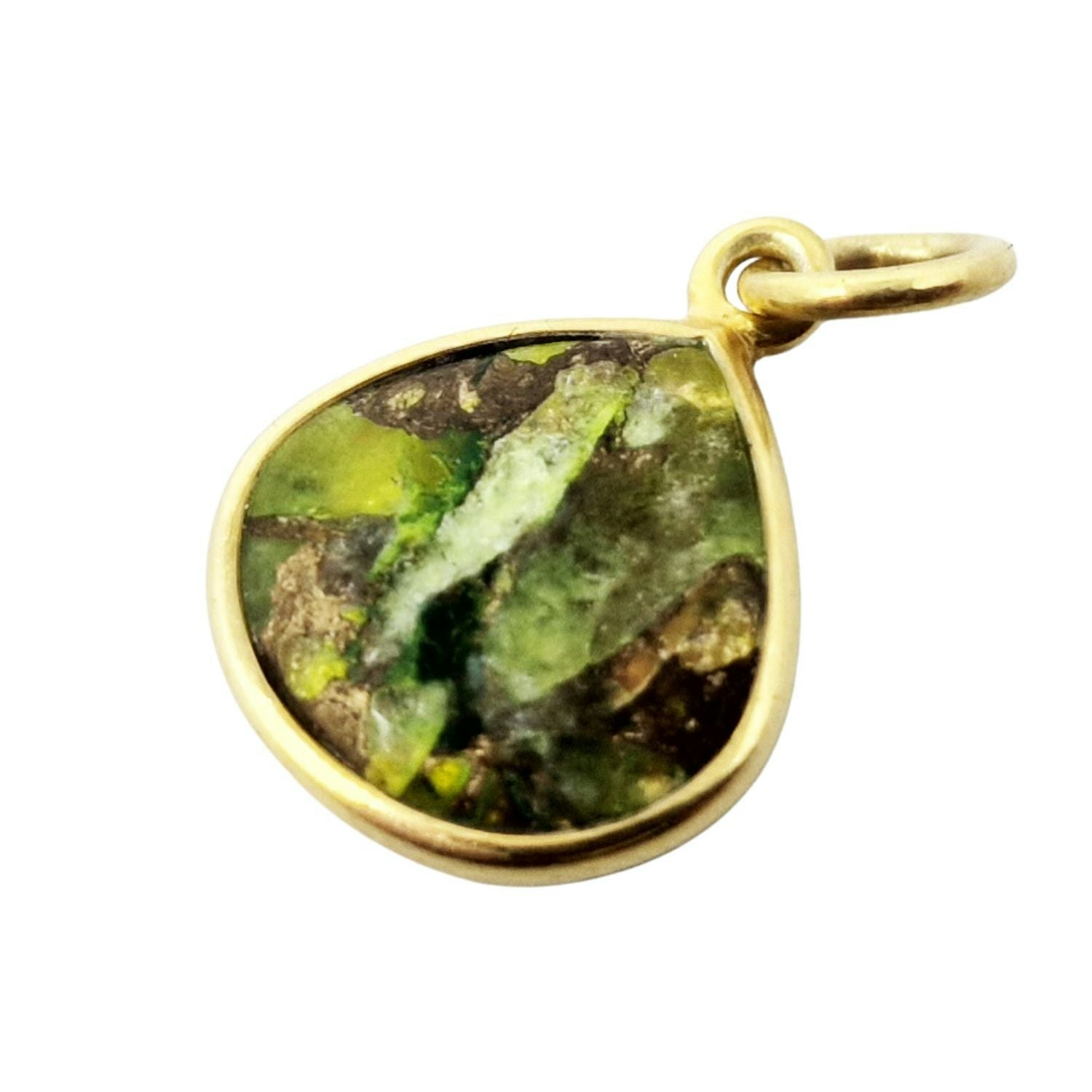 Harfi Women's Gold 18Ct Vermeil Round Bezel Pendant Peridot