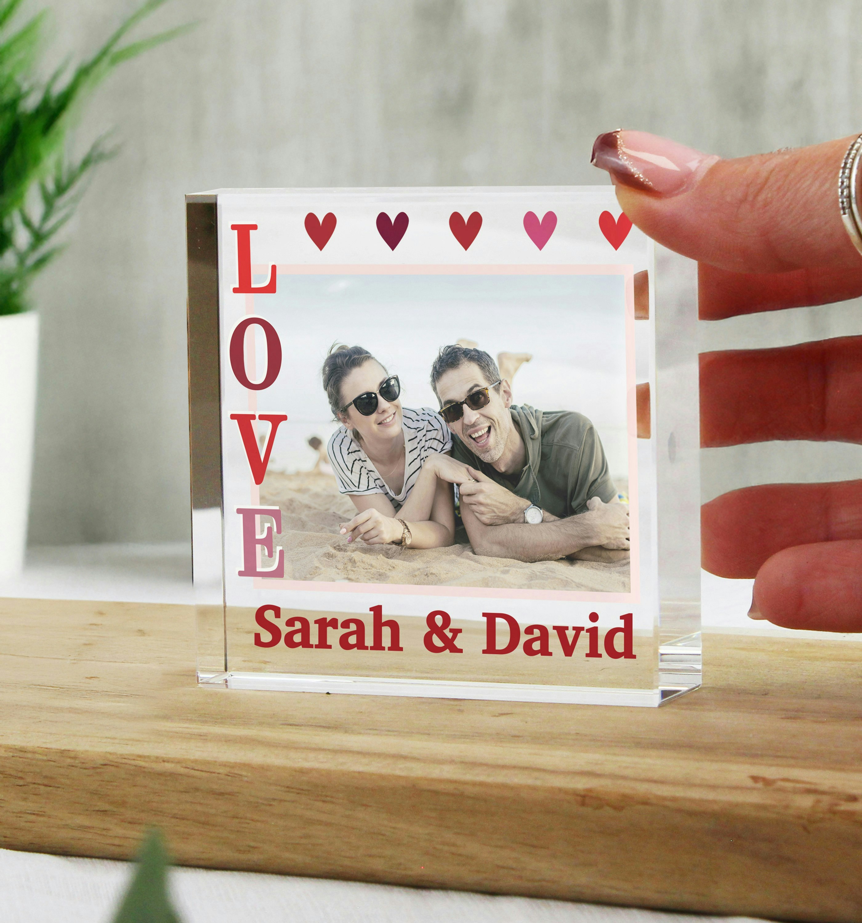 Rackhams Personalised Love Photo Upload Crystal Token