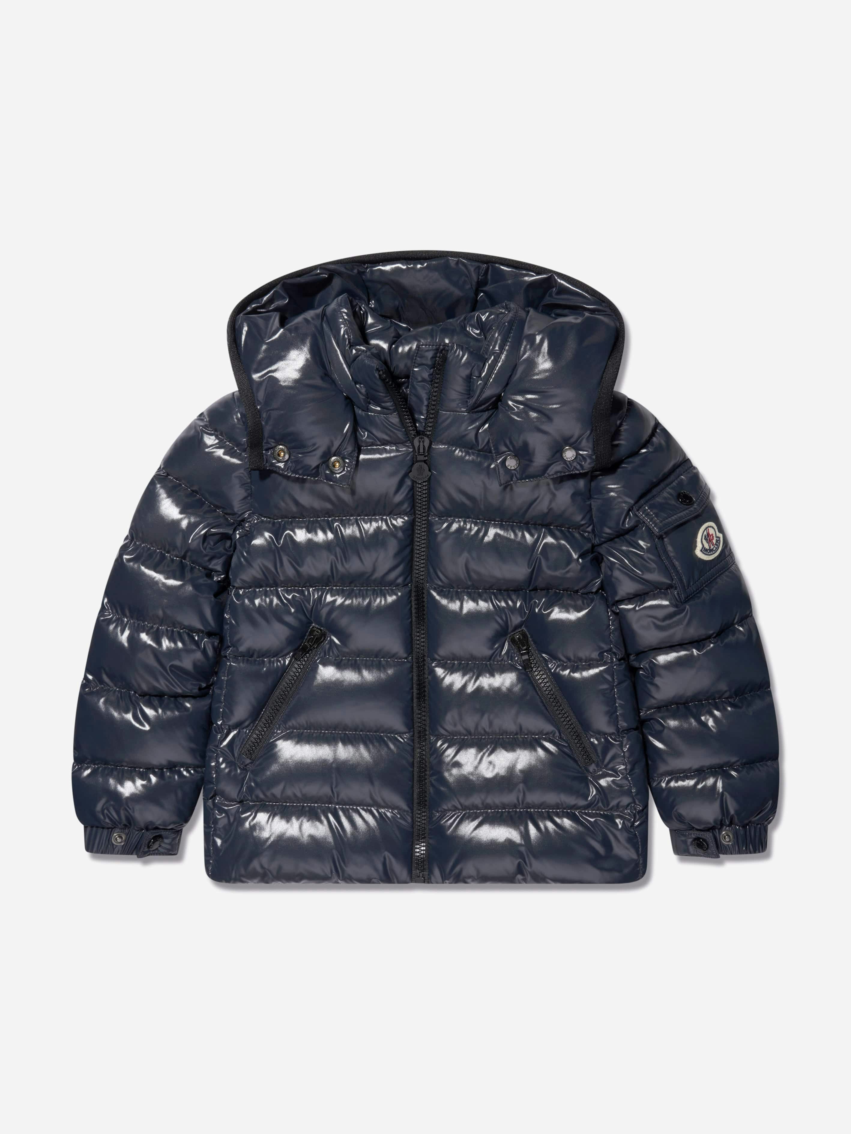 Moncler Enfant Girls Blue Down Padded Bady Jacket In Navy - 8 Yrs
