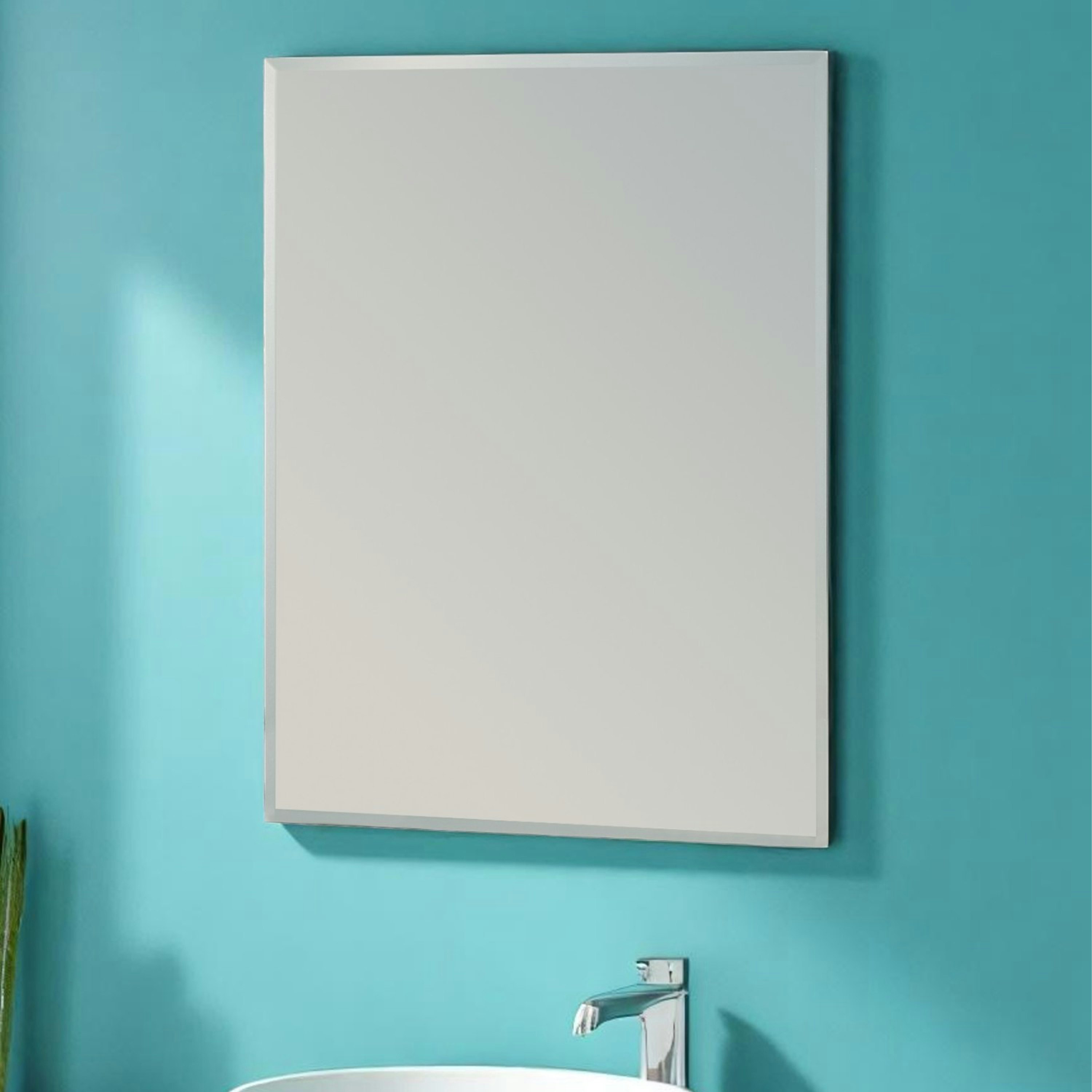 Showerdrape Fairmont Rectangular Wall Mounted Frameless Bevelled Edge Bathroom Mirror 70 X 50Cm