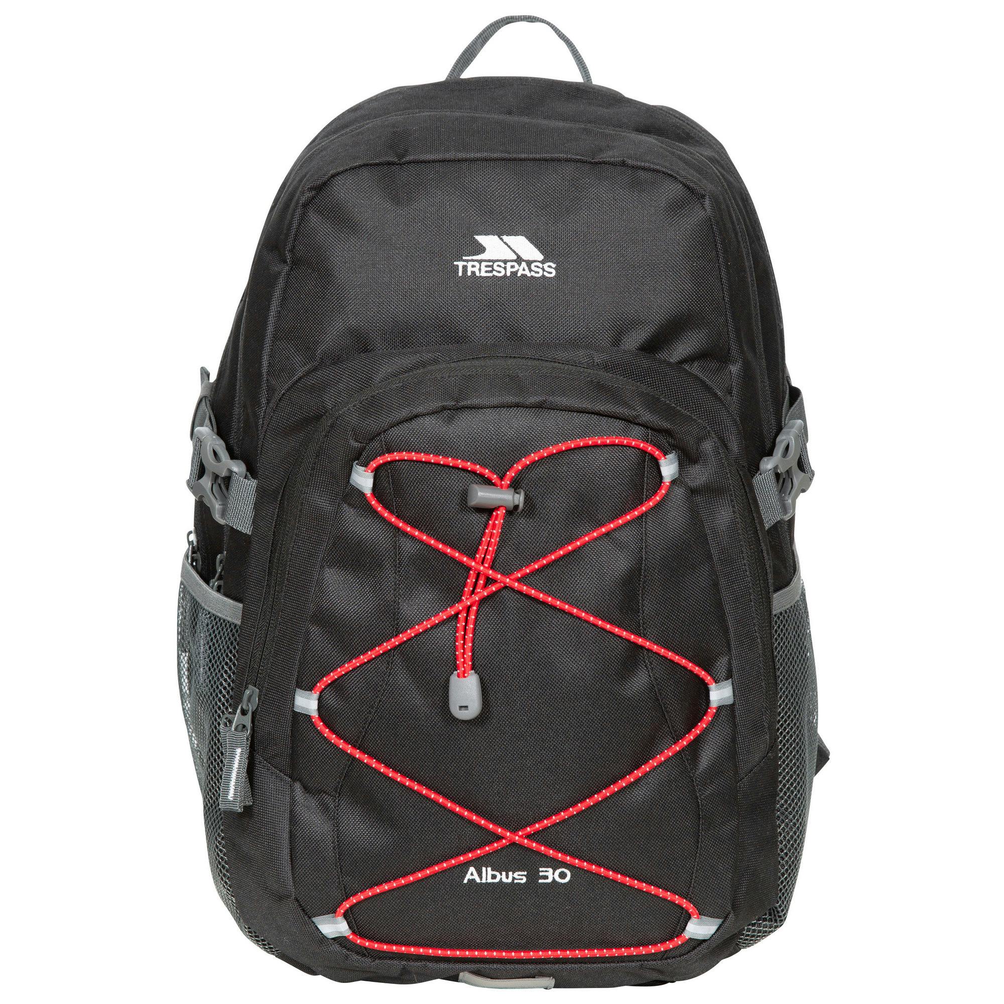 Trespass (One Size, Black/Red) Albus 30 Litre Casual Rucksack/Backpack - Image 4