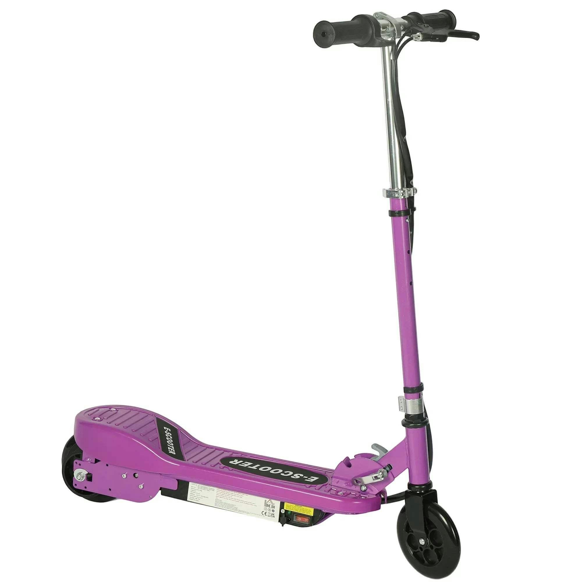 Homcom Unisex Purple Folding Kids Electric Scooter 7-14 Adjustable Battery Power Pu Wheels In - Image 4