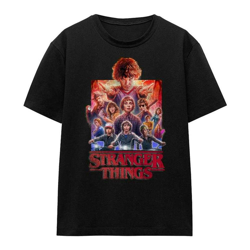 Stranger Things Women's Black Group Poster T-Shirt - S