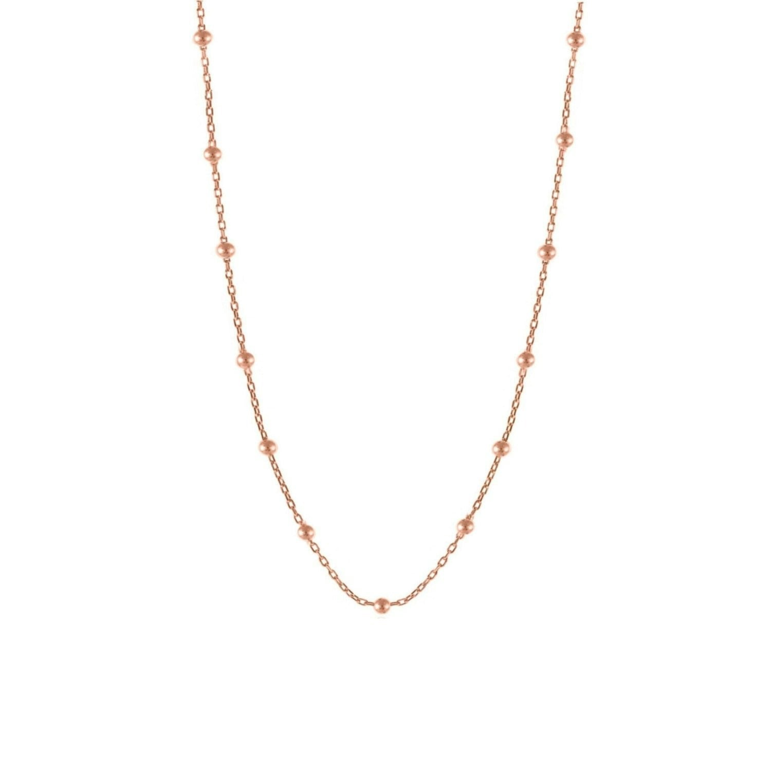 Spero London Silver/Gold Bead Chain Sterling Satellite Necklace - Rose - Rose
