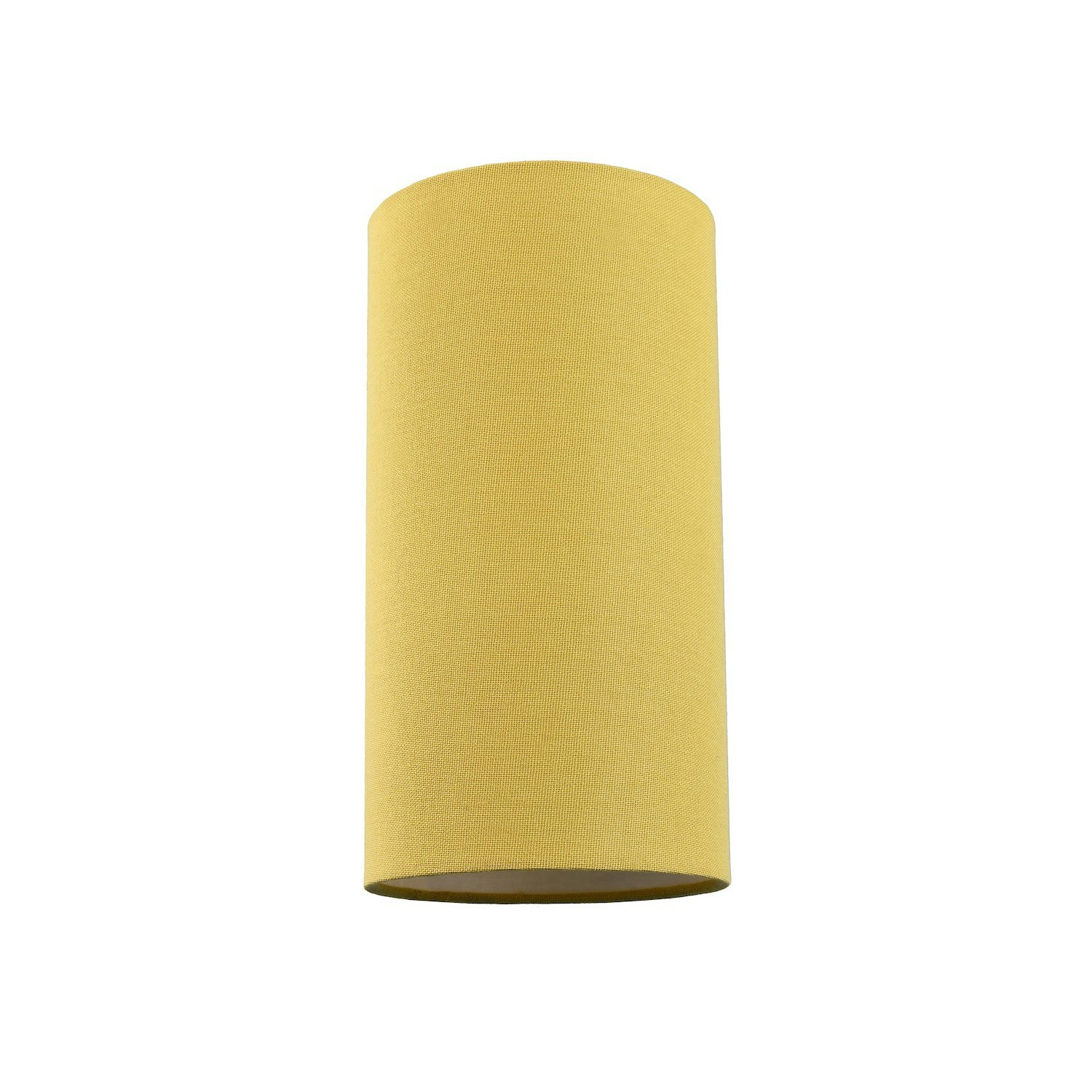 Rackhams White/Light Contemporary And Stylish Mustard Ochre Linen Fabric Tall Cylindrical Lampshade