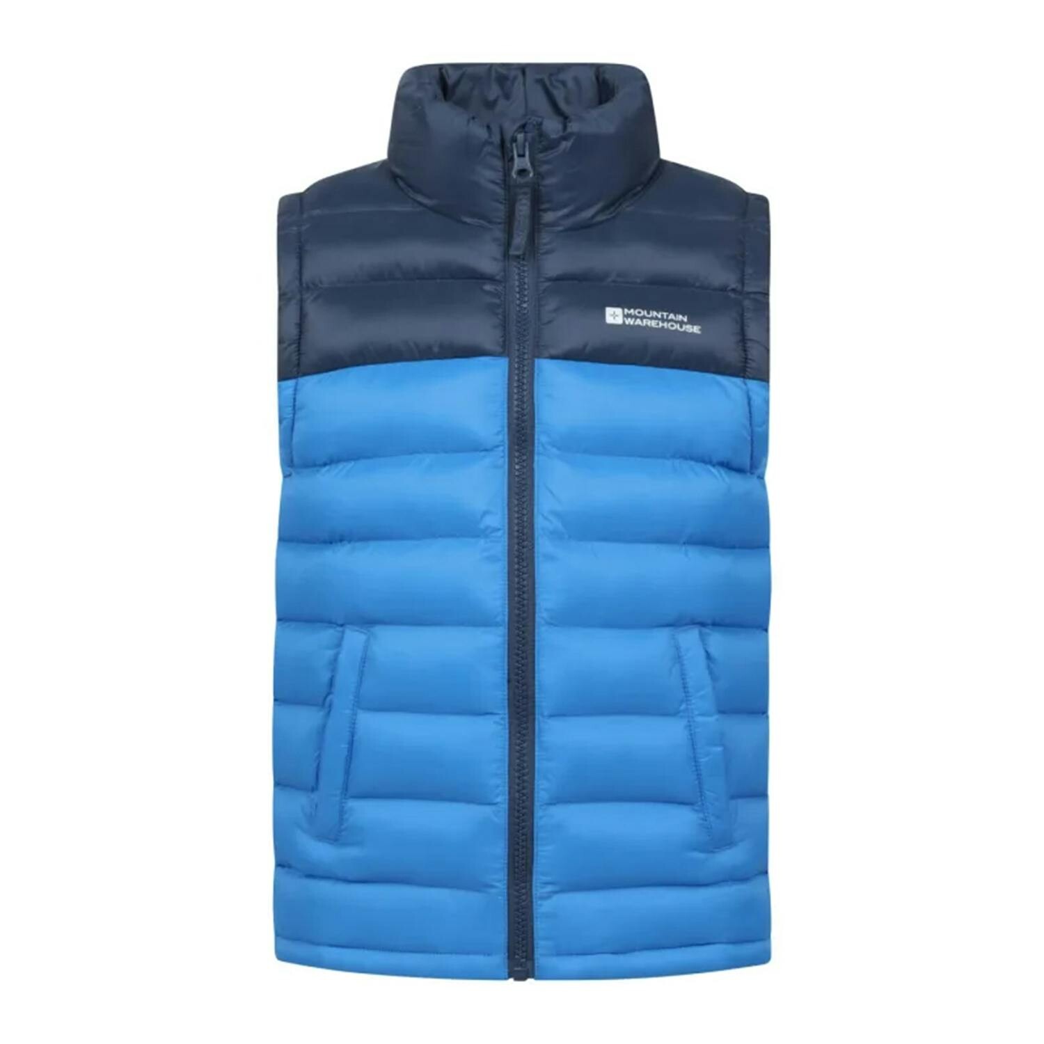 Mountain Warehouse Kids Padded Colour Block Gilet in Navy for Girls, Size 3-4 Years - Image 2